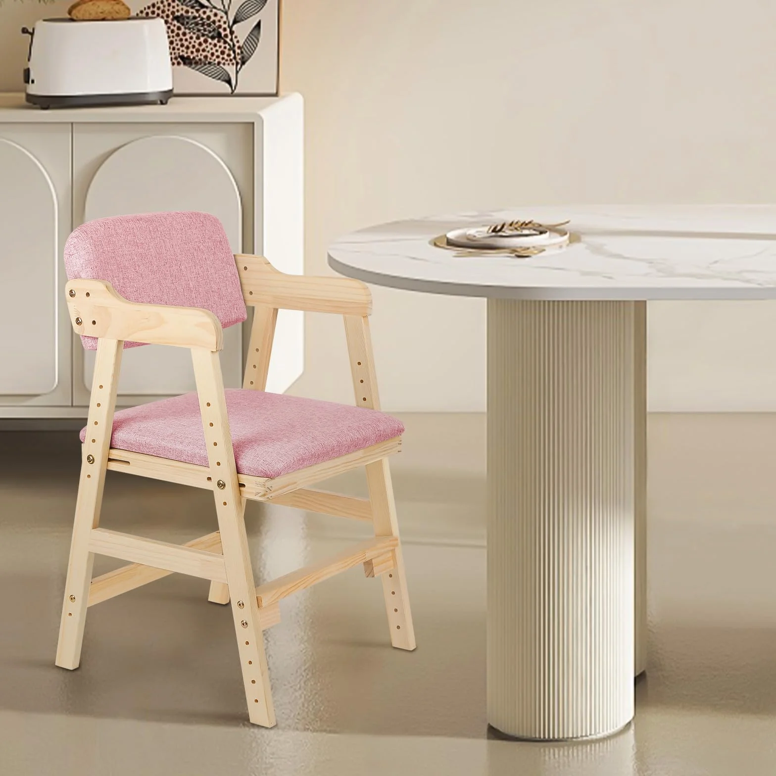 Sedia alta scalabile in legno naturale Sit Up 3 altezza regolabile, 6 mesi-10 anni fino a 90 kg, resistente seggiolino per bambini, in legno naturale, bambini e adulti