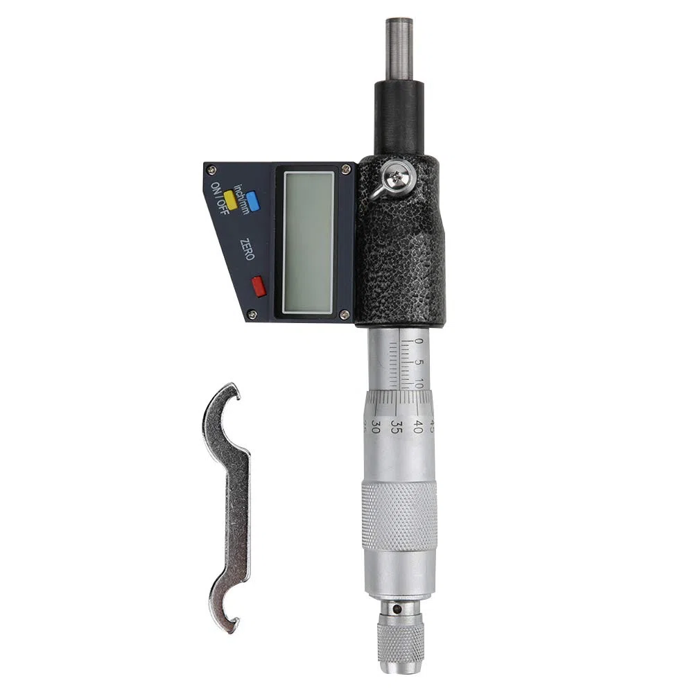 Micrometro Digitale 0-25 mm Alta Precisione con Testina in Carburo Cementato Strumento Misura Professionale per Lavorazione Metallo Meccanica Industria Attrezzatura Metrologia Fresa Fresatrice