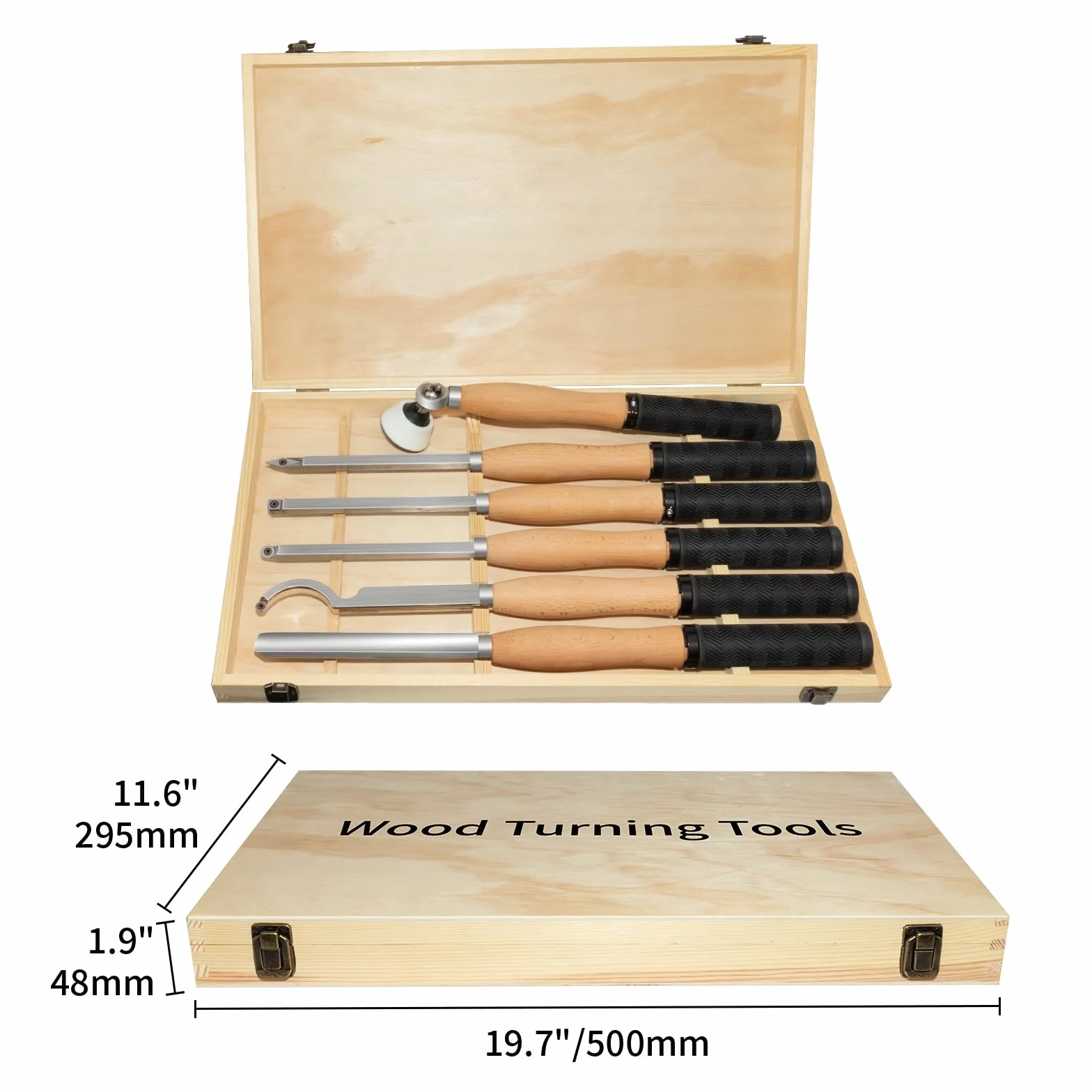 Set di strumenti per tornitura per tornio in legno con punta in carburo con levigatrice a ciotola, tornio Rougher e Finisher a collo di cigno strumenti per scavare con 4 inserti in carburo