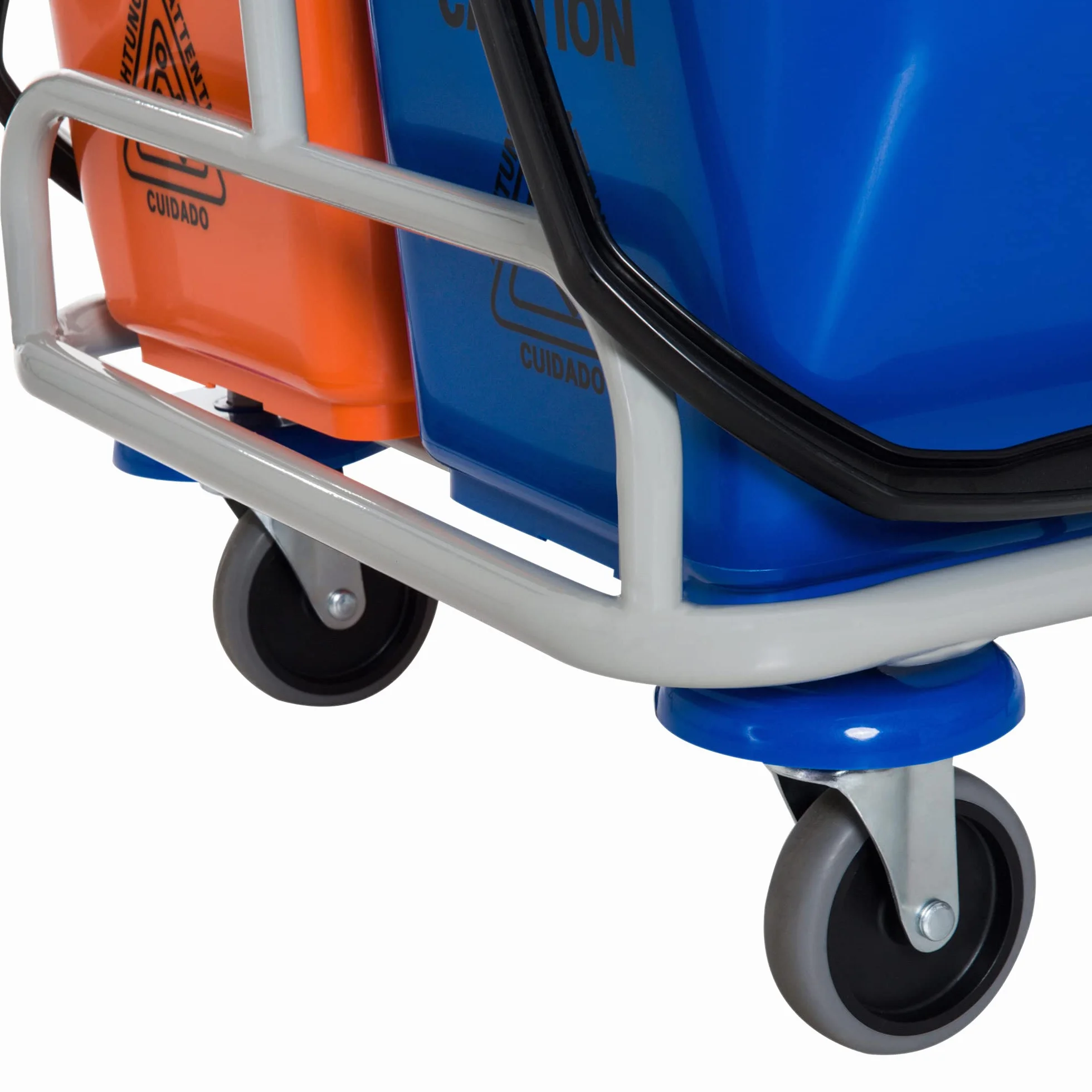 HOMCOM Carrello per Pulizie 4 Secchi Rotelle Borsa di Tela 118 × 73 × 103cm