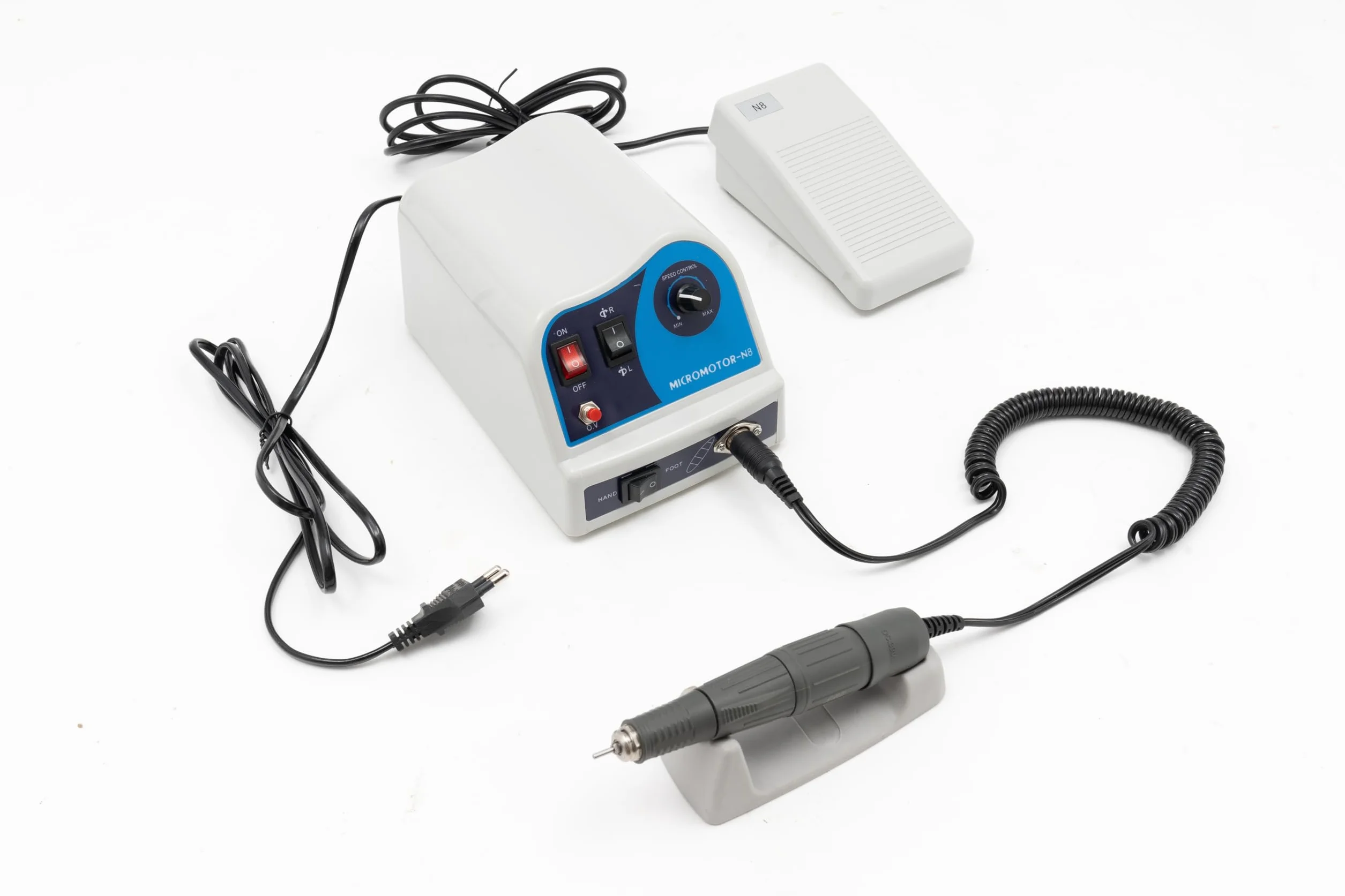 N8 - Micromotore elettrico da laboratorio, 0-45,000 rpm, 2,35 mm, lucidatrice, motore elettrico micromotore per gioiellieri, artigiani, attrezzature da laboratorio
