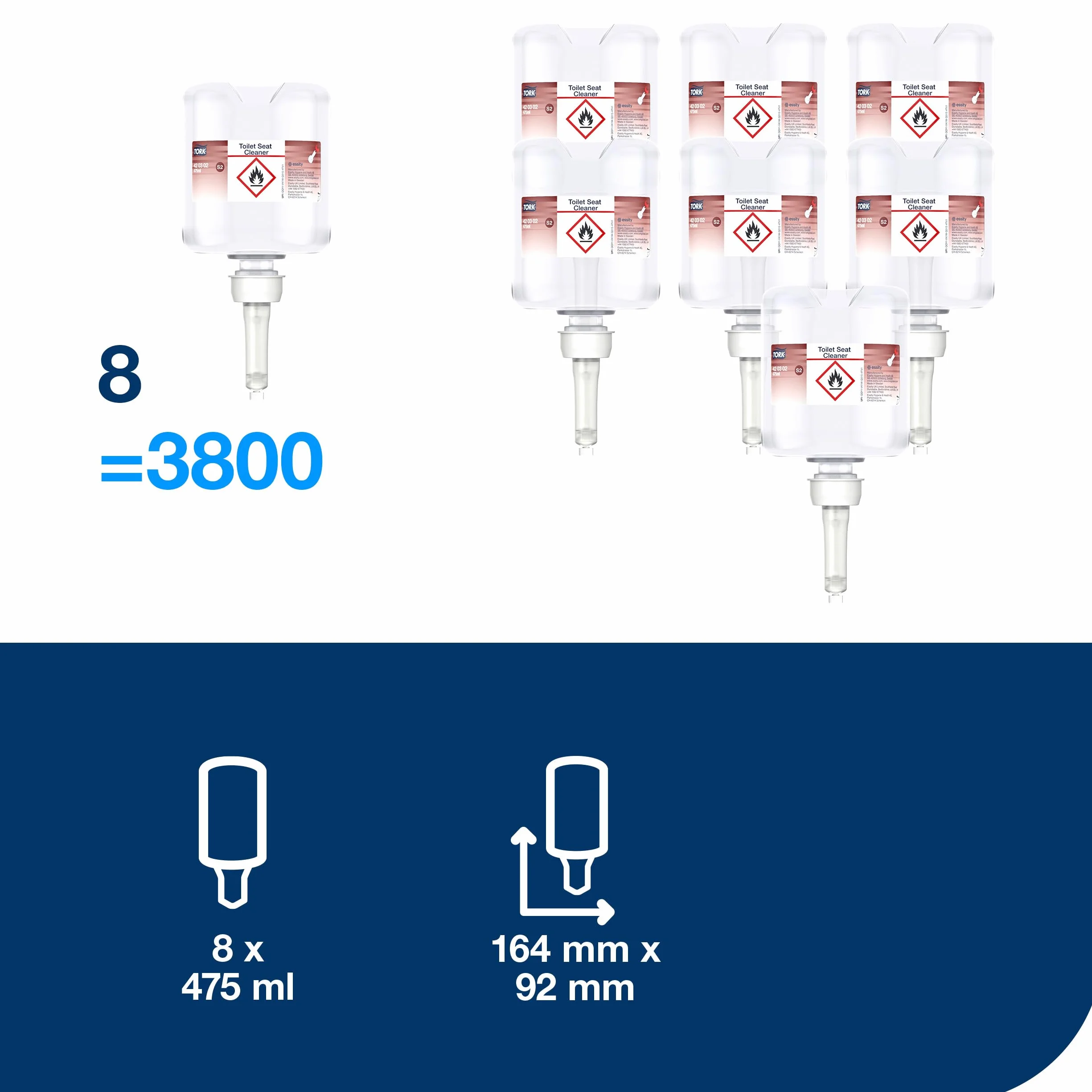 Tork Premium toilet seat cleaner 475 ml 8 pcs transparent