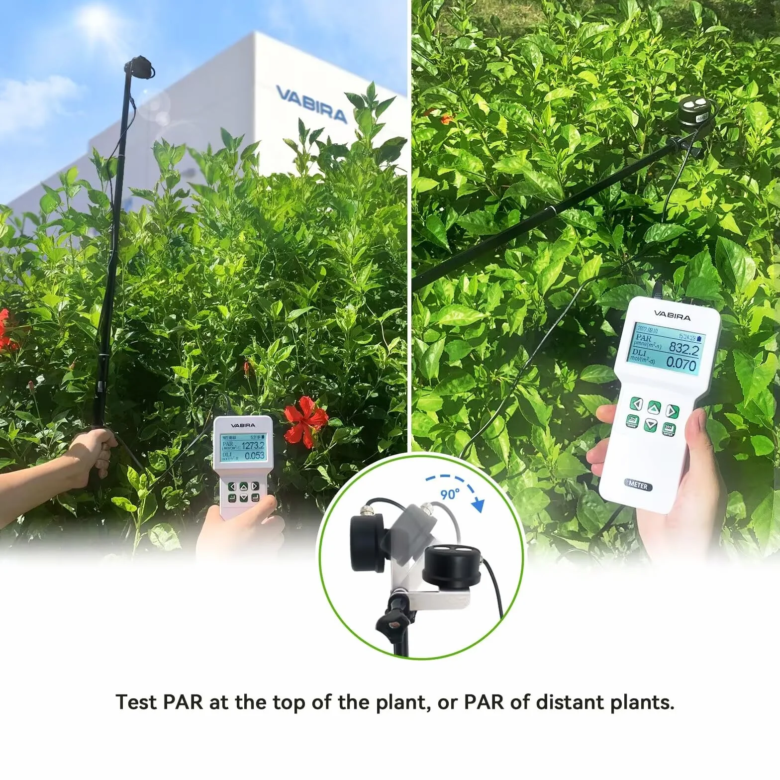 VBR-Plant PAR Meter Full Spectrum R G B Quantum Luce Giornaliera Integrata Interni Esterni