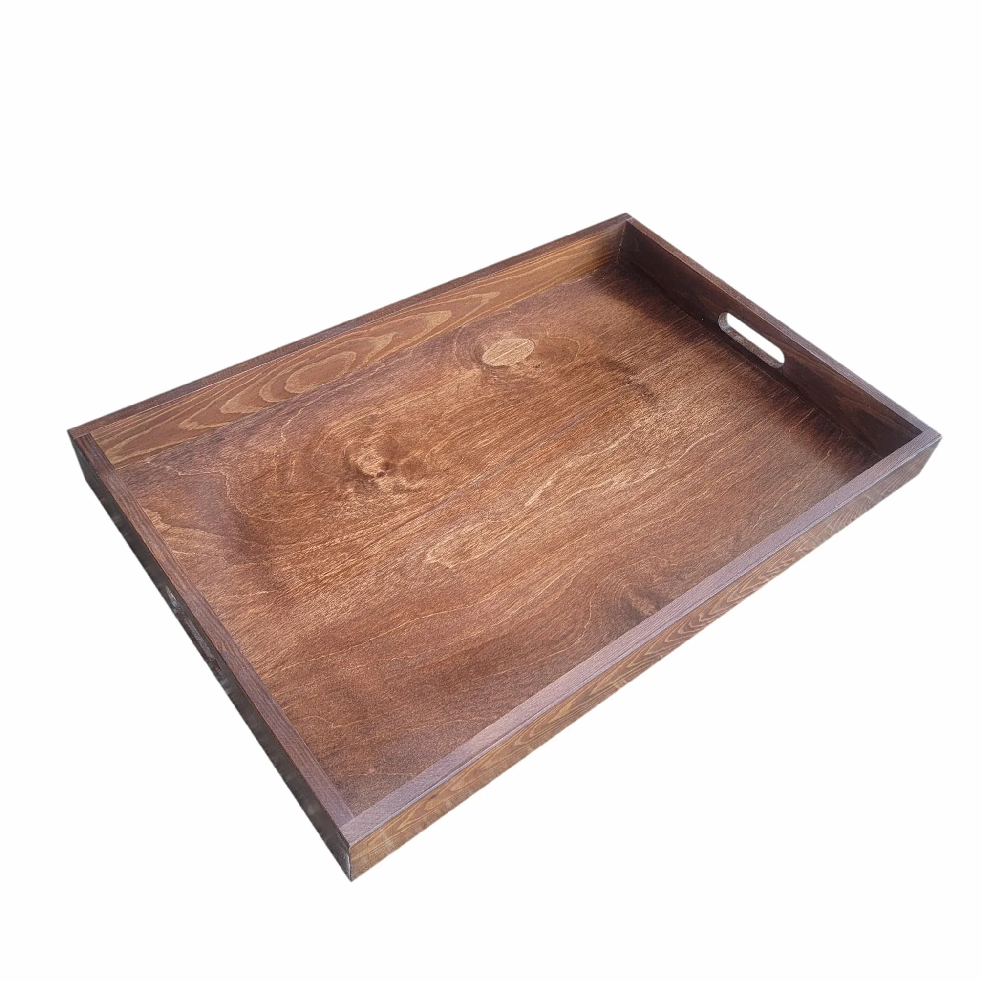 Vassoio in legno 60 x 40 x 6 cm marrone