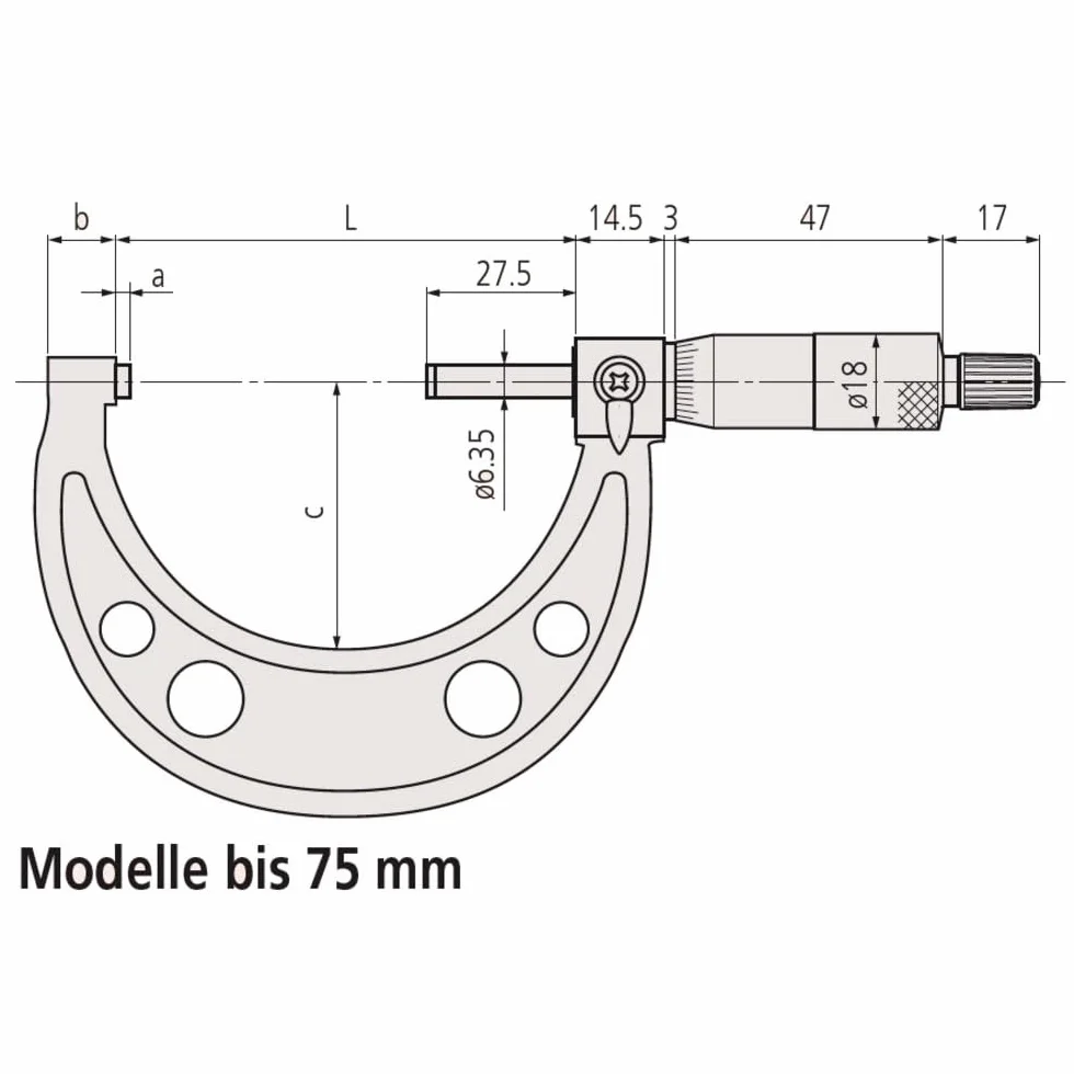 Mitutoyo MIT103-129 Micrometro 0,001 mm 0-25 mm