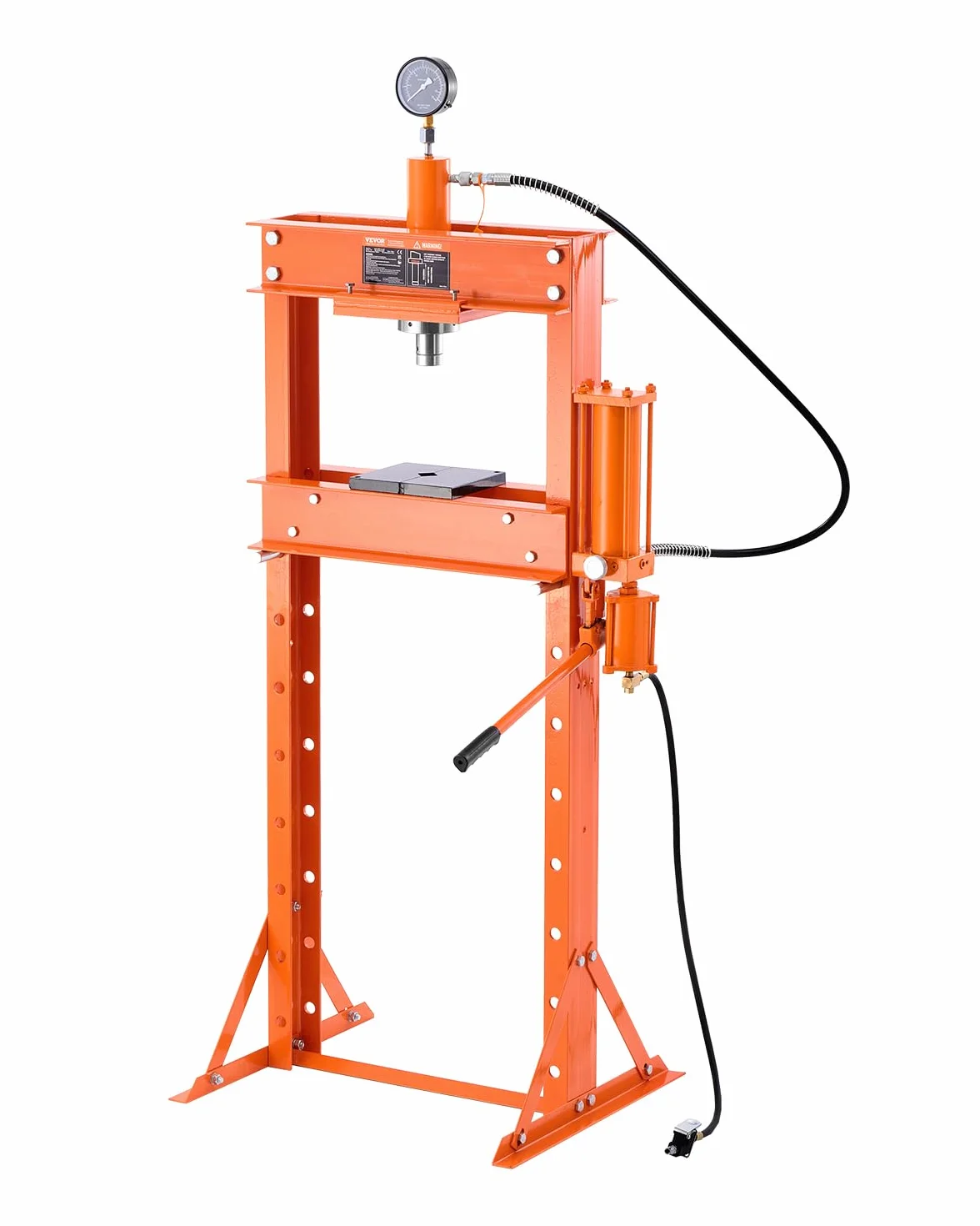 VEVOR Pressa Idraulica Manuale da Officina 20 T con Telaio a H, Pressione 0,8-1,2 MPa