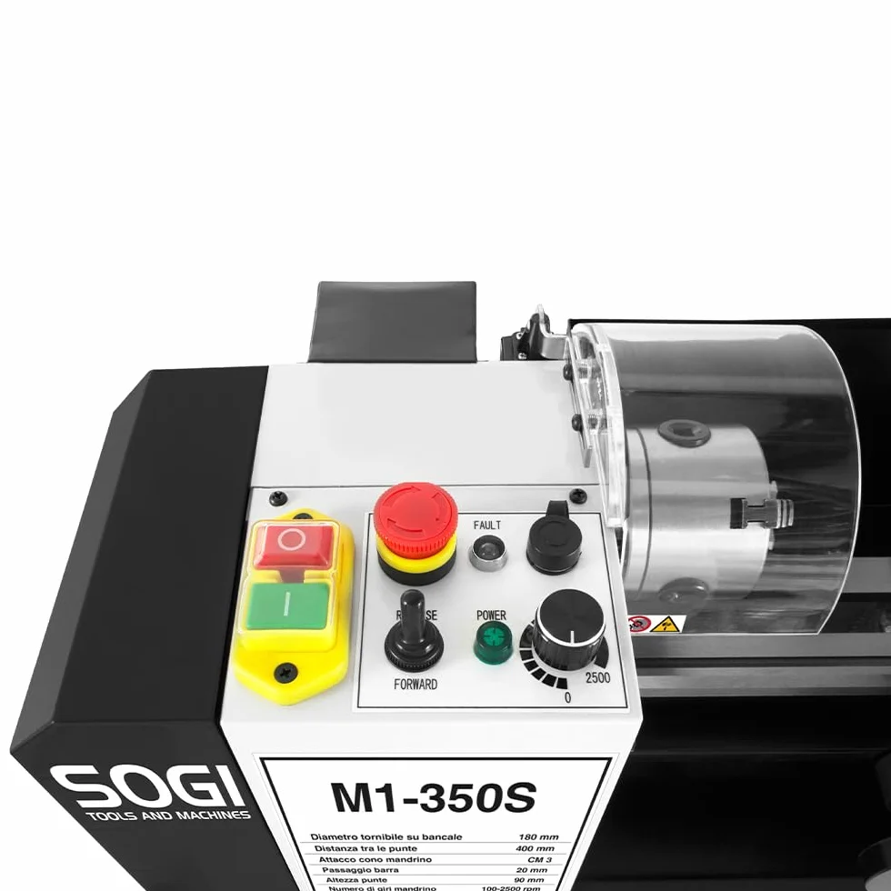 SOGI M1-350S Tornio per metalli da banco 180 x 400 motore Brushless avanzamento automatico