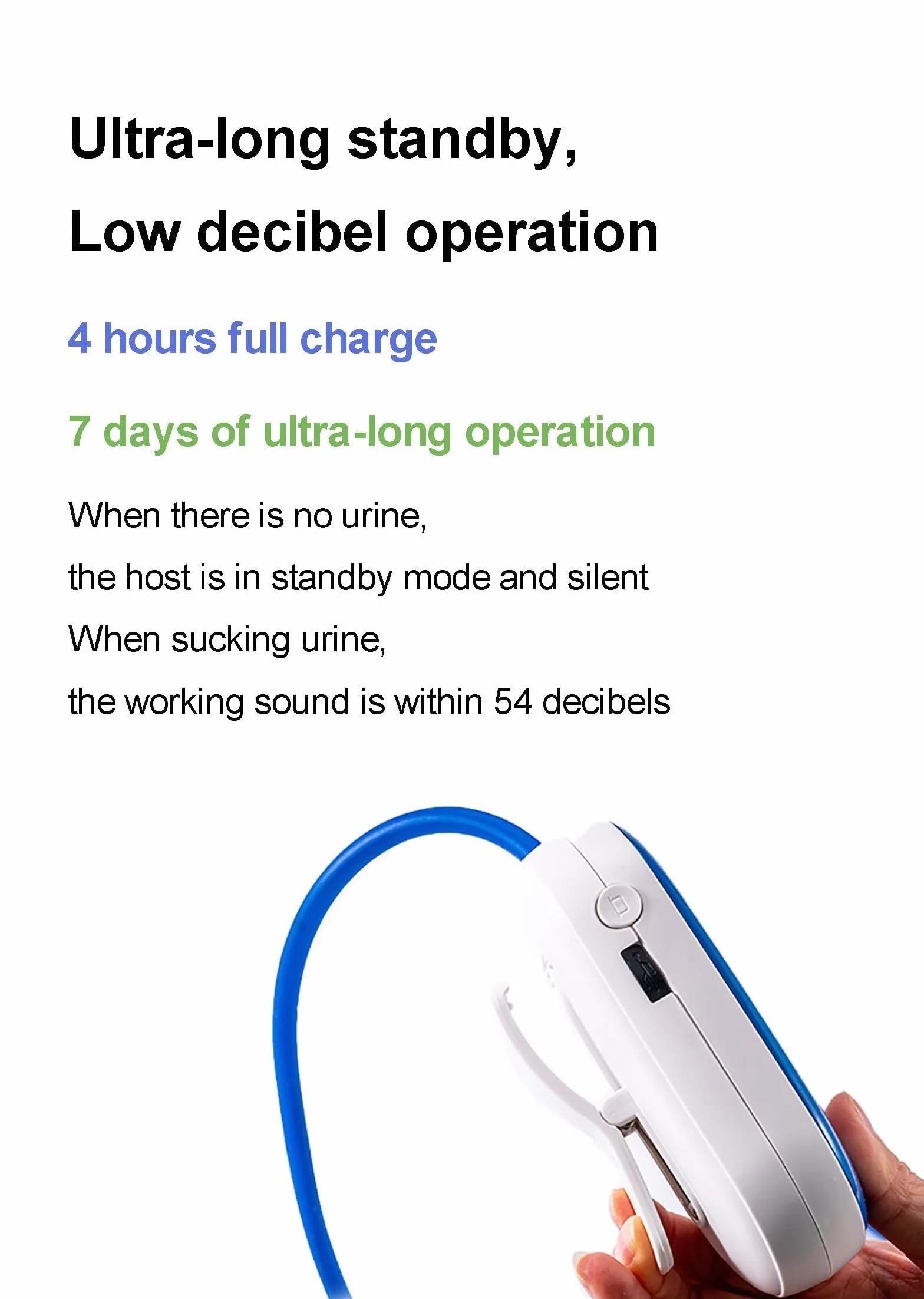 Orinatoio elettrico intelligente indossabile 2000 ml anti-perdite rilevamento rapido 0,5 secondi Donna