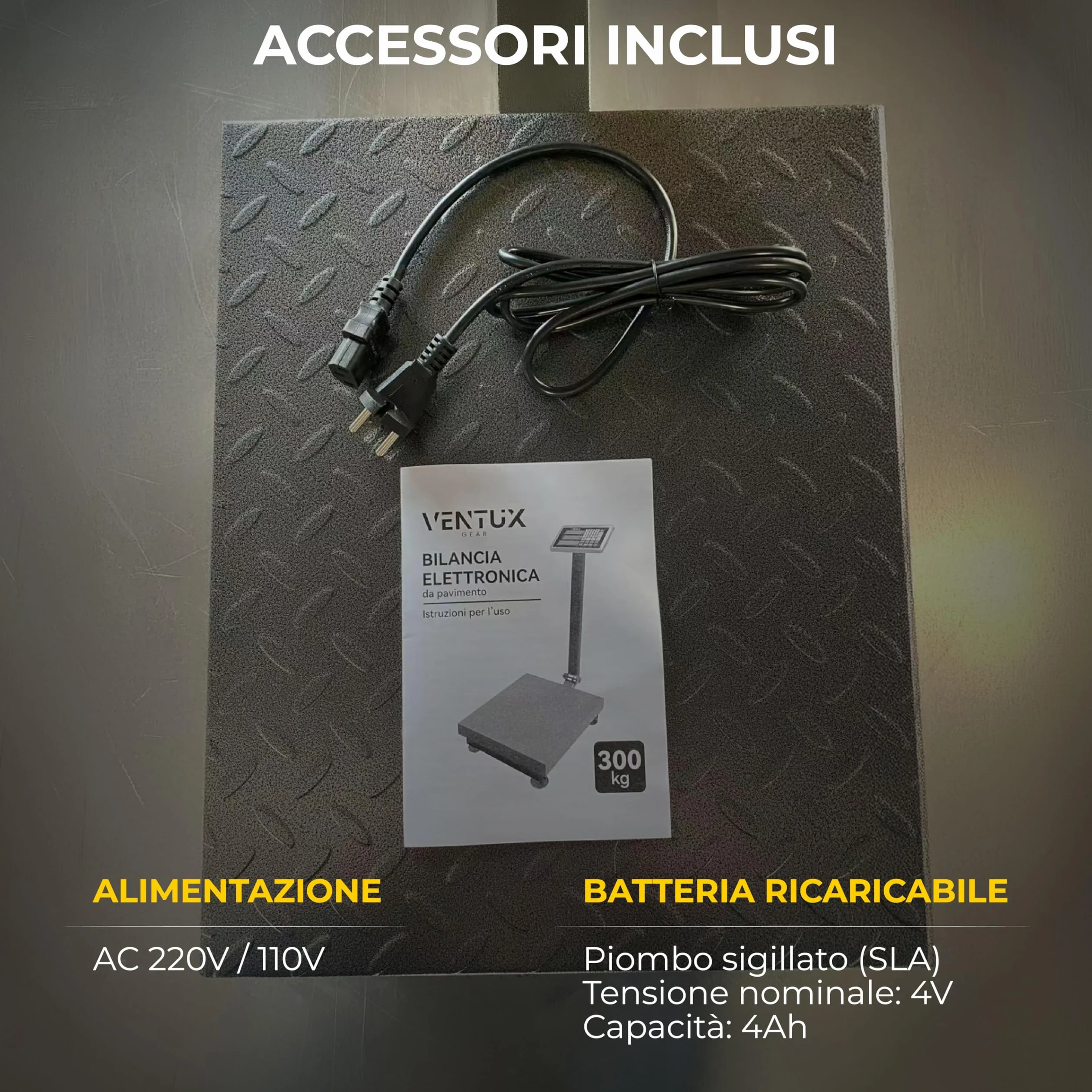 Bilancia Elettronica da Pavimento 300 kg LCD 50g Memoria 7 prezzi
