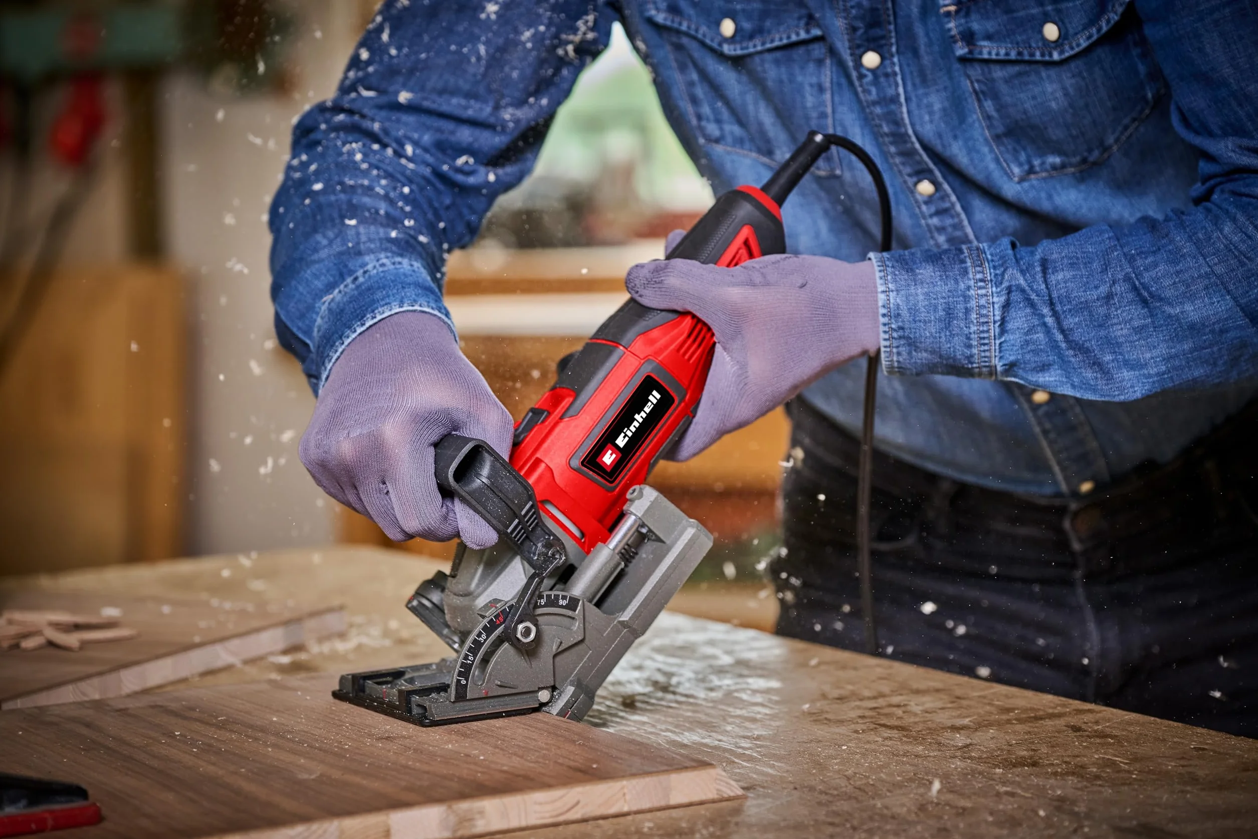 Einhell fresa per biscotti TE-BJ 900 (900 W, profondità di fresatura 20 mm, regolazione continua dell'angolo/altezza, 6 livelli di profondità, sacco raccoglipolvere, lama di fresatura da 100 mm)