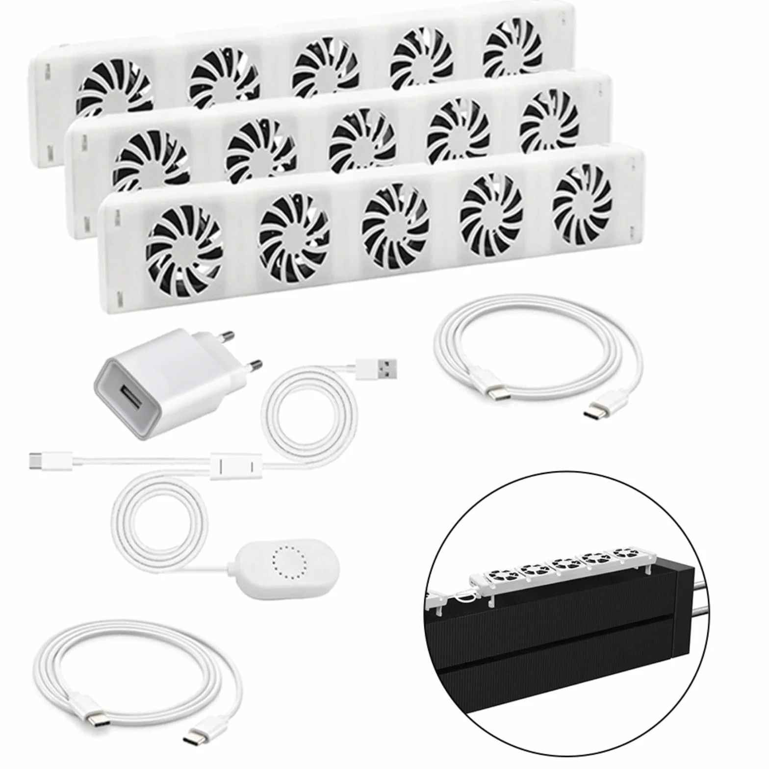 Ventole Per Termosifoni, Radiatore Termosifone Intelligente Ventilatore Per Con 5 Ventole Migliorate, Amplificatore Per Radiatori L'efficienza Del Riscaldamento E Risparmiare Energia(MONO-SET)