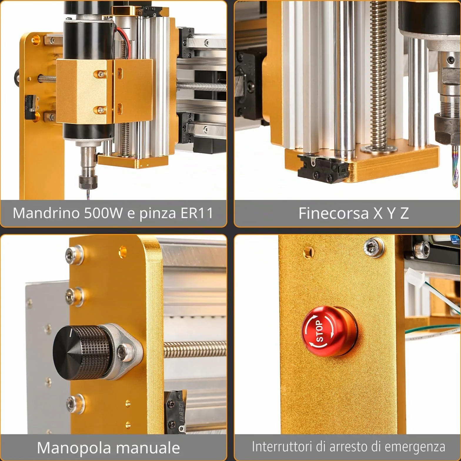 Lunyee 3018 Pro Ultra Fresatrice CNC interamente in metallo da 500 W, Interruttori di limite della Fresatrice per incisore a 3 assi aggiornati e Arresto di emergenza con controllo offline GRBL per me