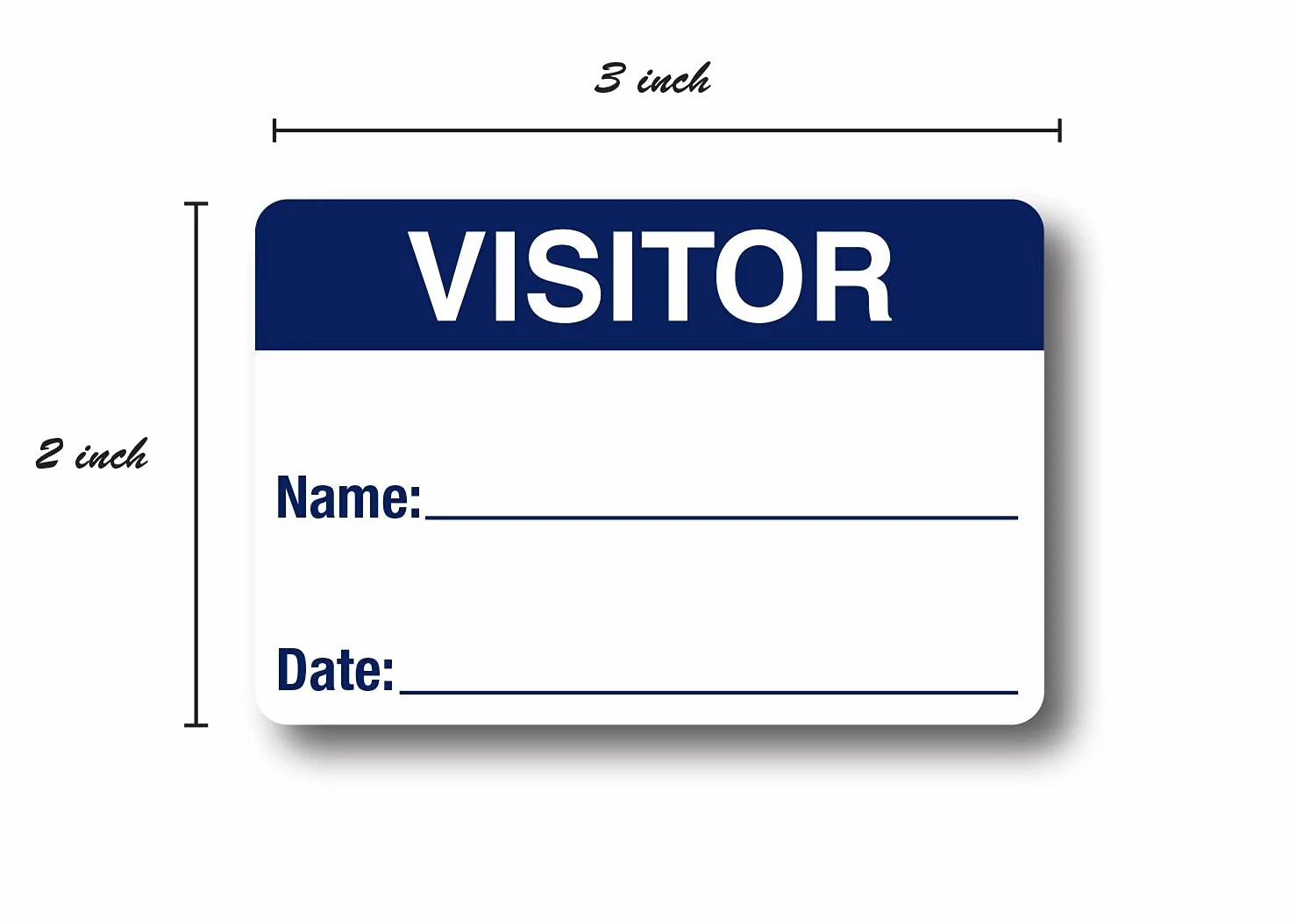 Etichette per visitatori blu e bianche, adesivi identificativi blu e bianchi, facili da scrivere, 5,1 x 7,6 cm, realizzate negli Stati Uniti