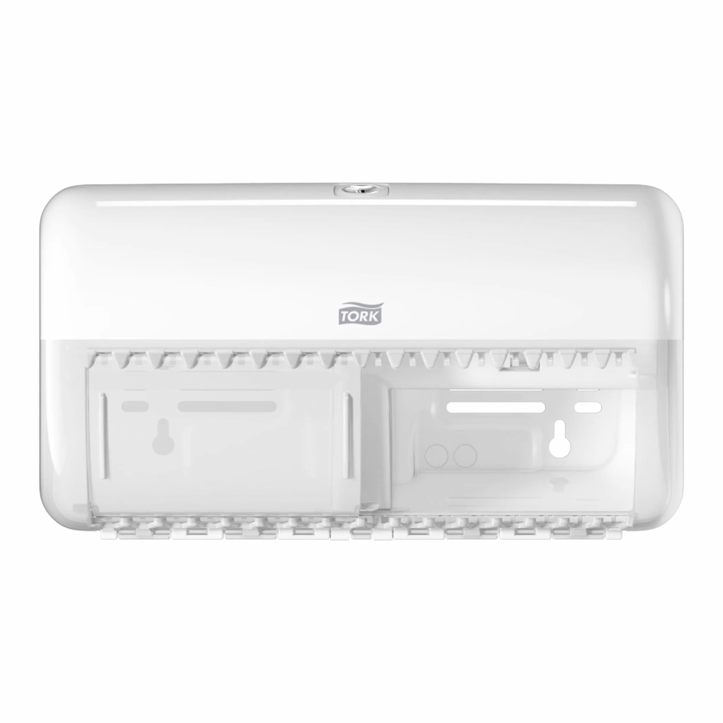 Tork 557000 Dispenser doppio rotolo Carta Igienica T4, 15,8x28,6x15,3 cm, Elevation Design bianco