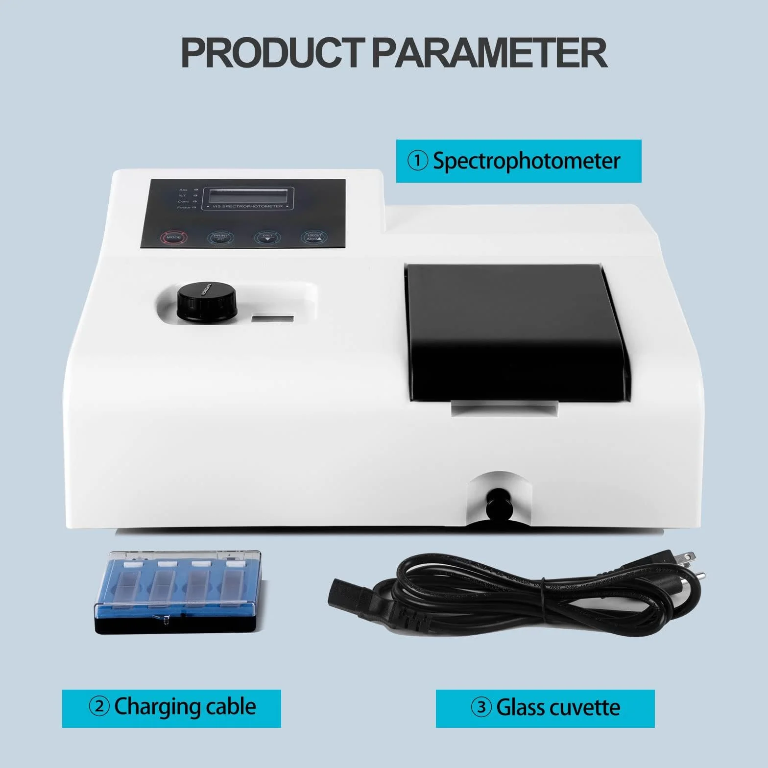 Spettrofotometro Portatile 721 Visibile da Laboratorio Digitale 350-1020 nm Lampada al Tungsteno 6 nm