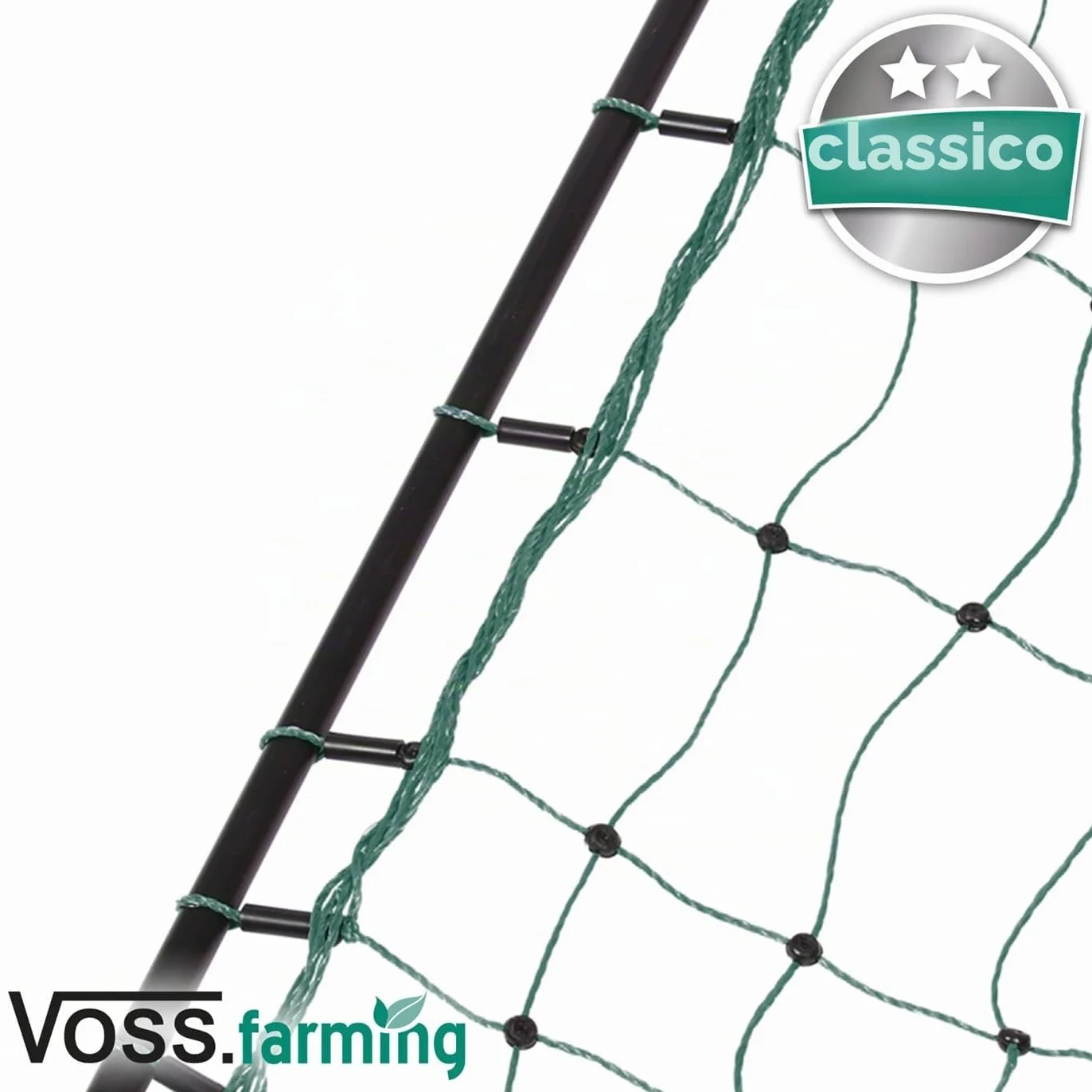 VOSS.farming Rete pollame Classic per recinzioni elettrificabili, 112 cm di Altezza e 25 m di Lunghezza, a Punta Doppia, Dotata di 9 Pali, Colore Verde