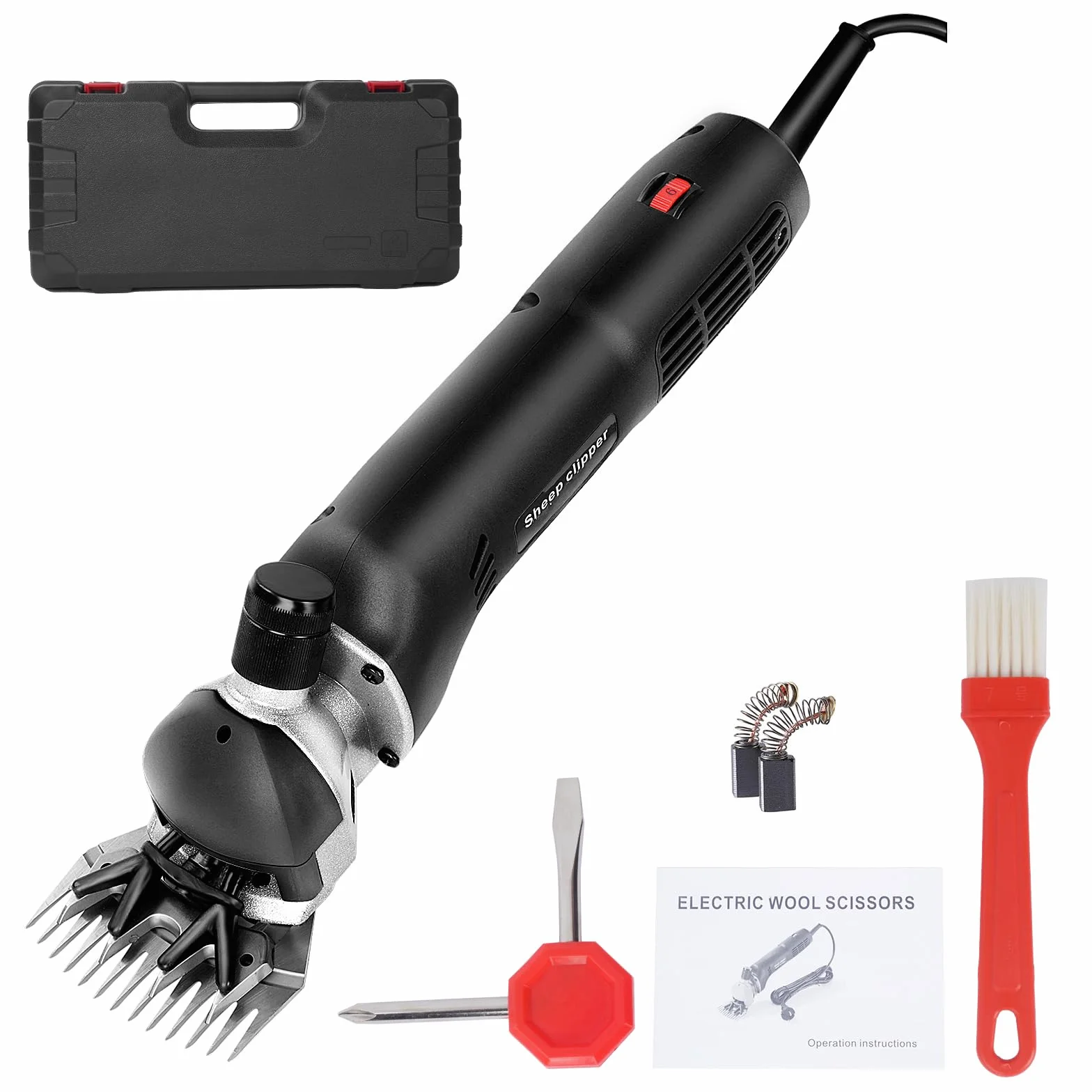 690W Tosatrice per Pecore Elettrica, Macchina tosapecora con 6 Velocità Regolabili, Tosapecore Elettrico, Cesoia elettrica per Pecore Montoni Capre Animali da Fattoria (Nero)