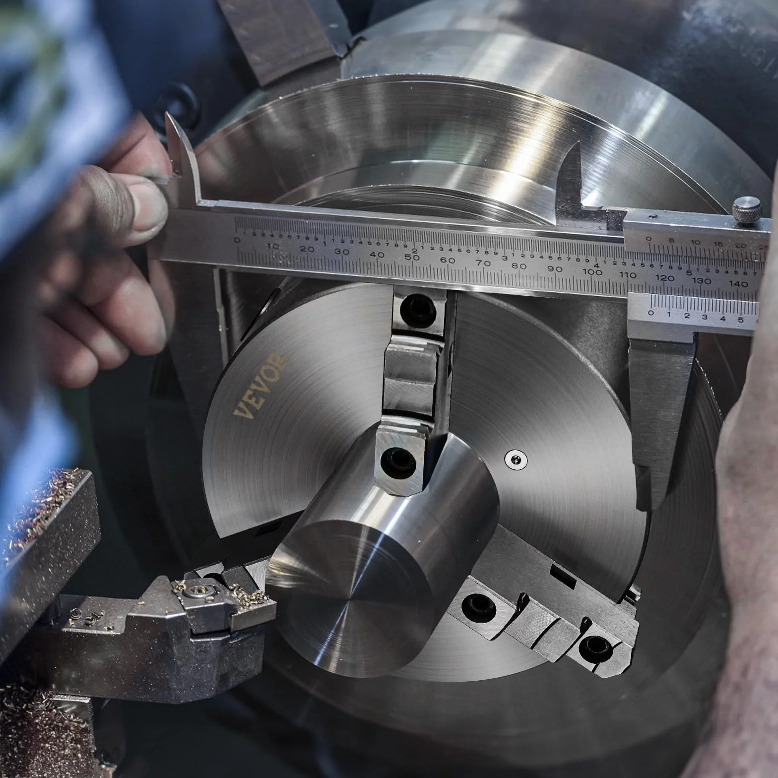 VEVOR Mandrino a 3 Ganasce per Tornio Mandrino Autocentrante Materiale in HT300 Diametro 250 ± 5 mm, Mandrino per Tornio a 3 Griffe Gamma di Serraggio 6-110mm, Mandrino Autocentrante per Tornio 250mm