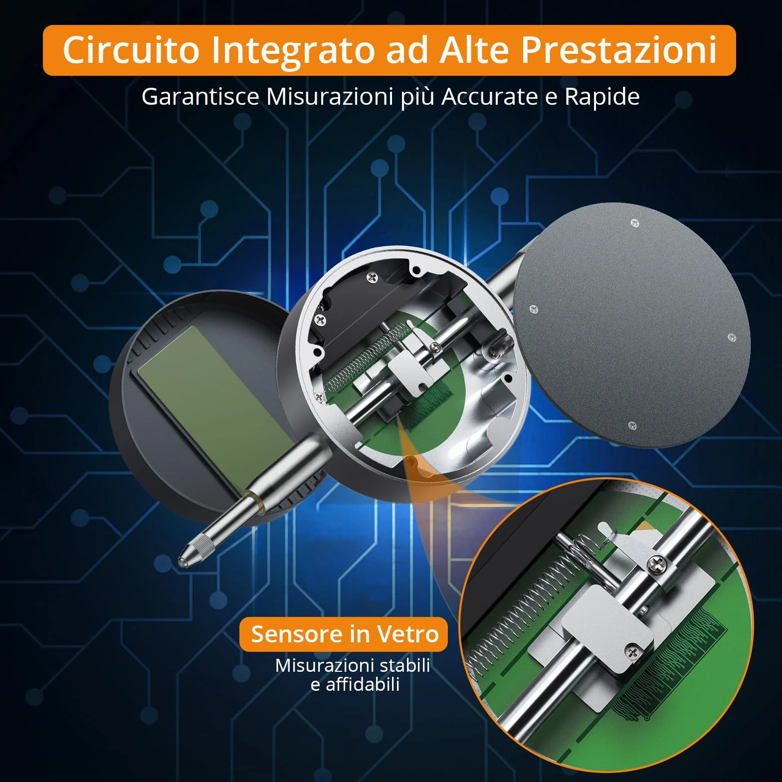 Neoteck Comparatore Digitale Millesimale 0–25.4mm – Indicatore di Precisione 0.001mm con Display LCD, Funzione Zero, Comparatore Millesimale con Conversione mm/pollici per CNC Tornio Officina