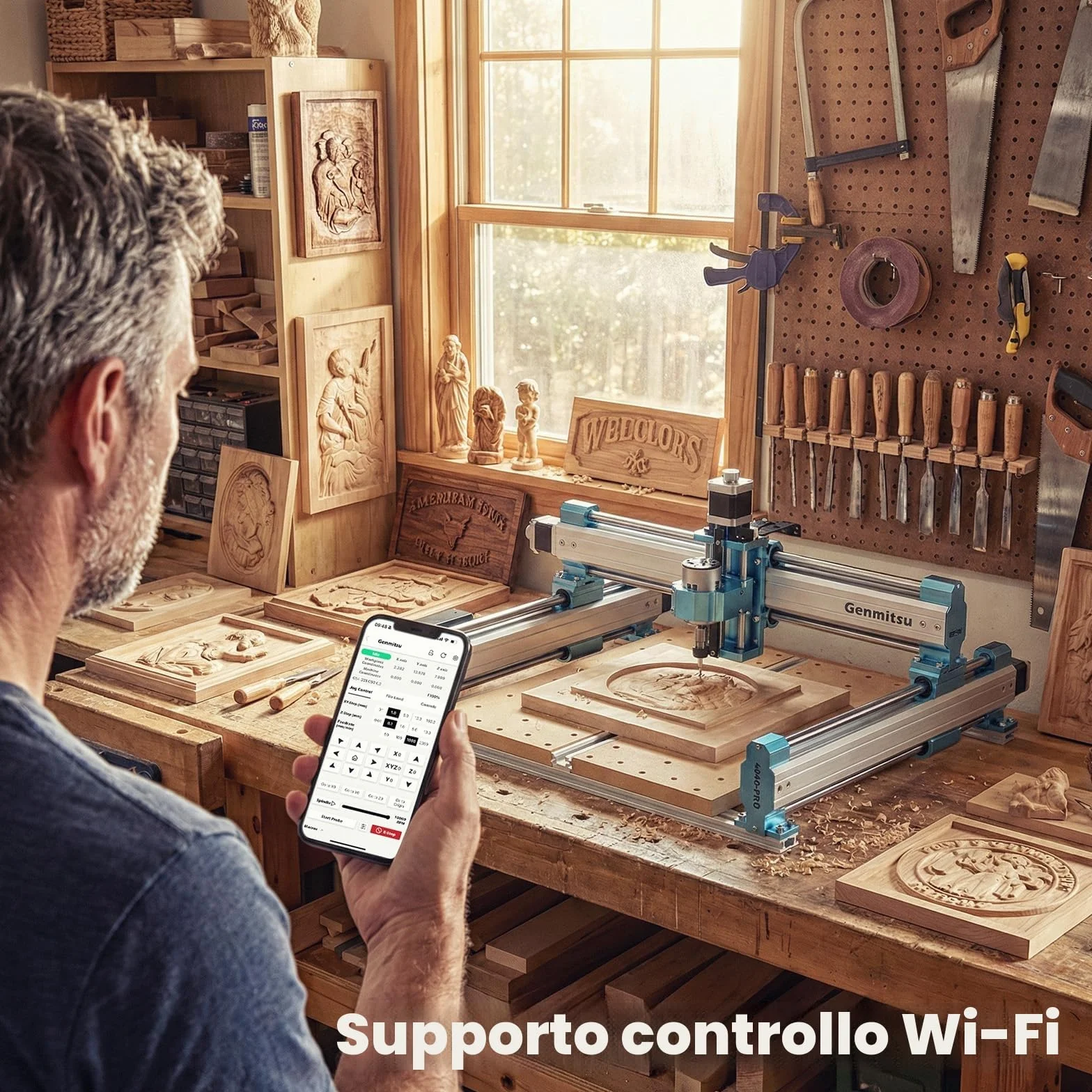 Genmitsu Macchina CNC 4040-PRO per legno acrilico MDF Nylon intaglio, controllo GRBL, macchina router CNC a 3 assi, area di lavoro 400 x 400 x 84mm