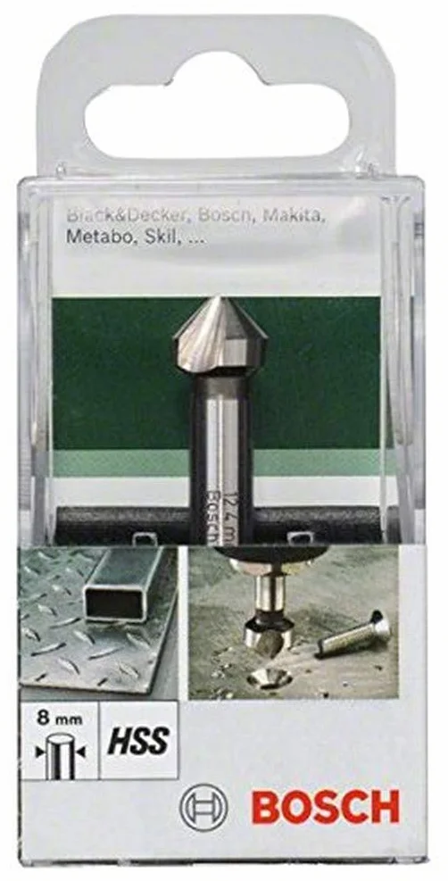 Bosch 2609255122 - Svasatore HSS, M5, da 12 x 56 mm, taglienti a 90°