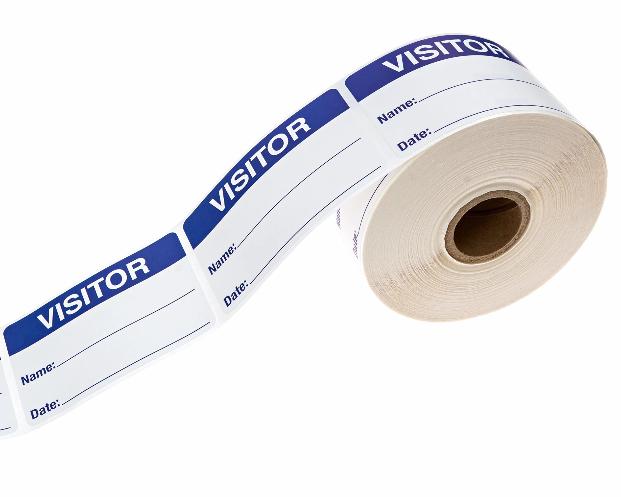 Etichette per visitatori blu e bianche, adesivi identificativi blu e bianchi, facili da scrivere, 5,1 x 7,6 cm, realizzate negli Stati Uniti