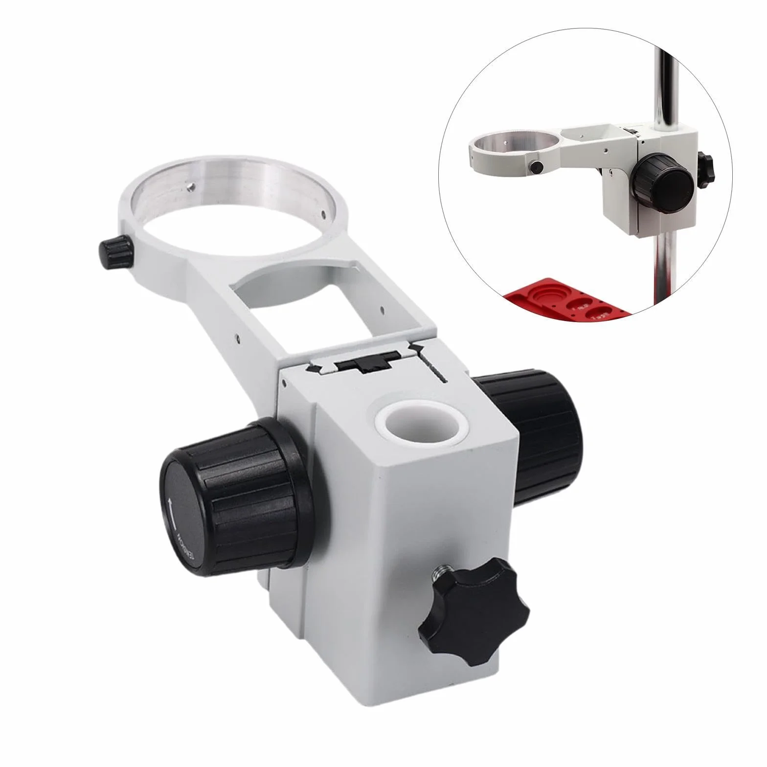 Milageto Staffa per Messa a Fuoco Microscopio Stereo 50 mm Fissaggio Manuale