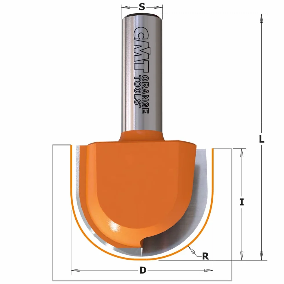 CMT - 914.880.11 - FRESA RAGGIO CONVESSO HW S=12 D=38.1x31.7x70 R=19.05 DX