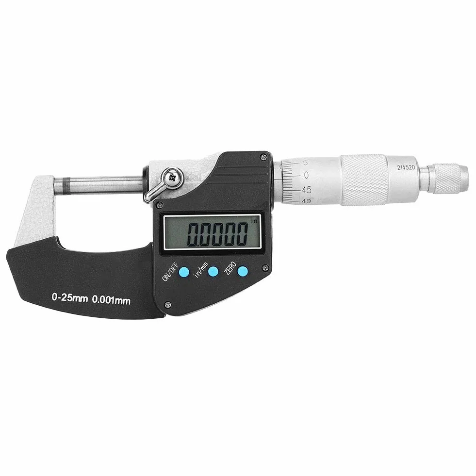 Micrometro Digitale 0-25 mm 0,001 mm Precisione Cifre Esterne Pollici Metrico Imperiale