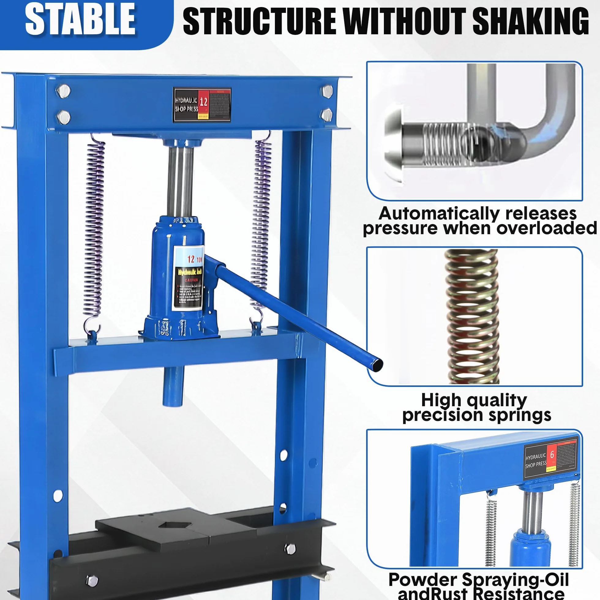 Pressa idraulica H-Frame 6/12 tonnellate per officina garage