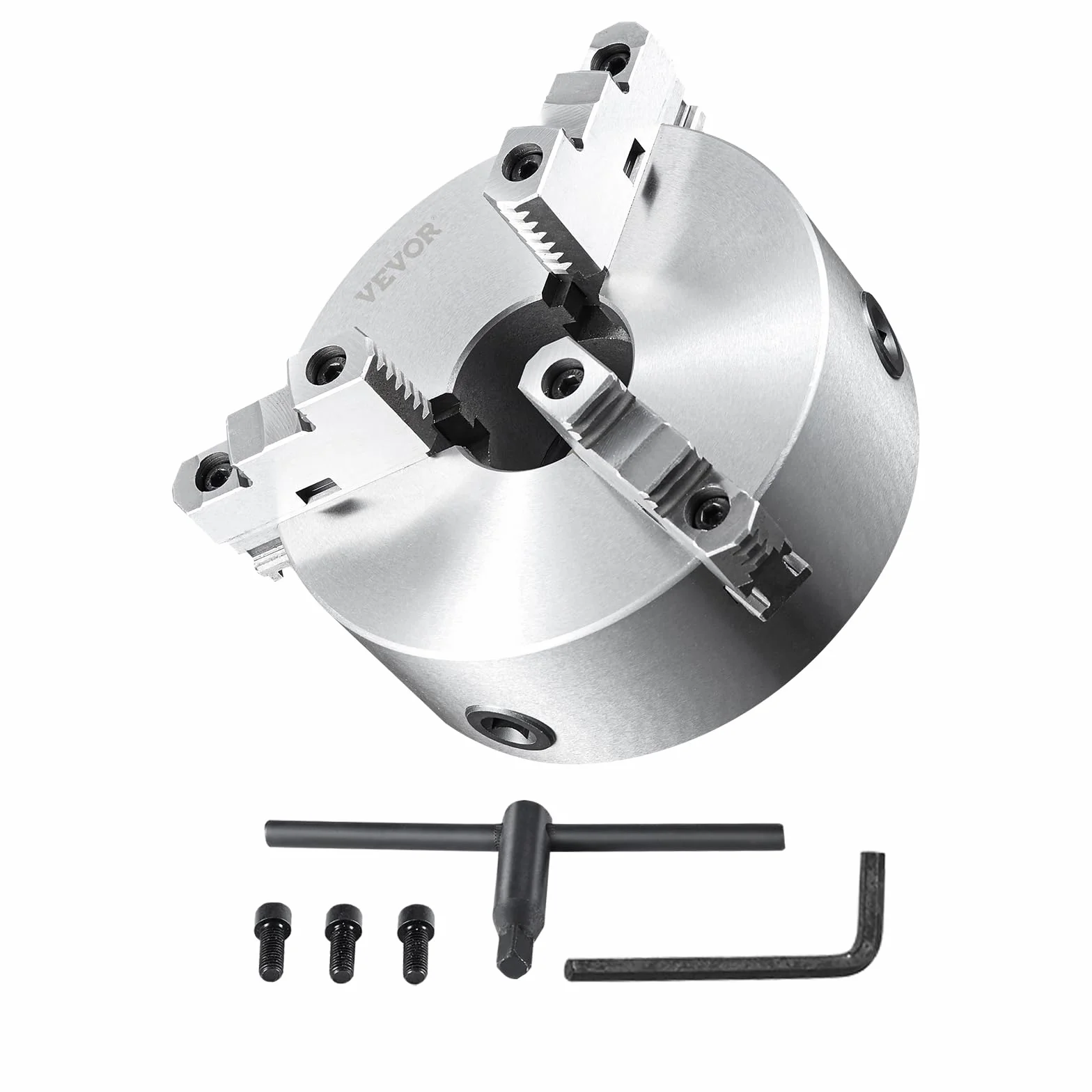 VEVOR Mandrino a 3 Ganasce per Tornio Mandrino Autocentrante Materiale in HT300 Diametro 250 ± 5 mm, Mandrino per Tornio a 3 Griffe Gamma di Serraggio 6-110mm, Mandrino Autocentrante per Tornio 250mm