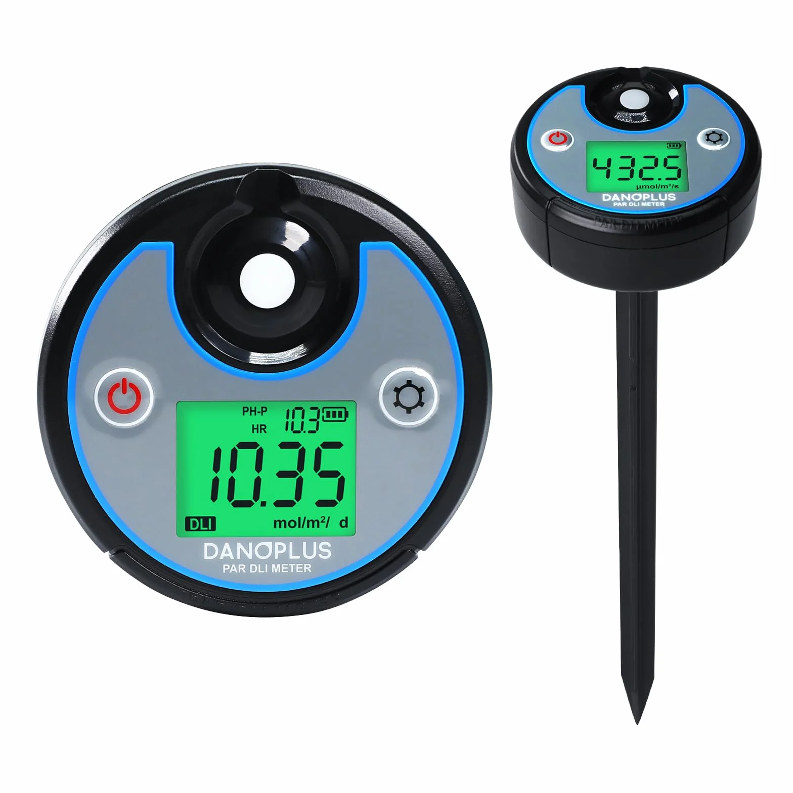 PAR Meter 2 in 1 DLI Meter con registrazione dati 400-700 nm PPFD Misuratore di luce solare