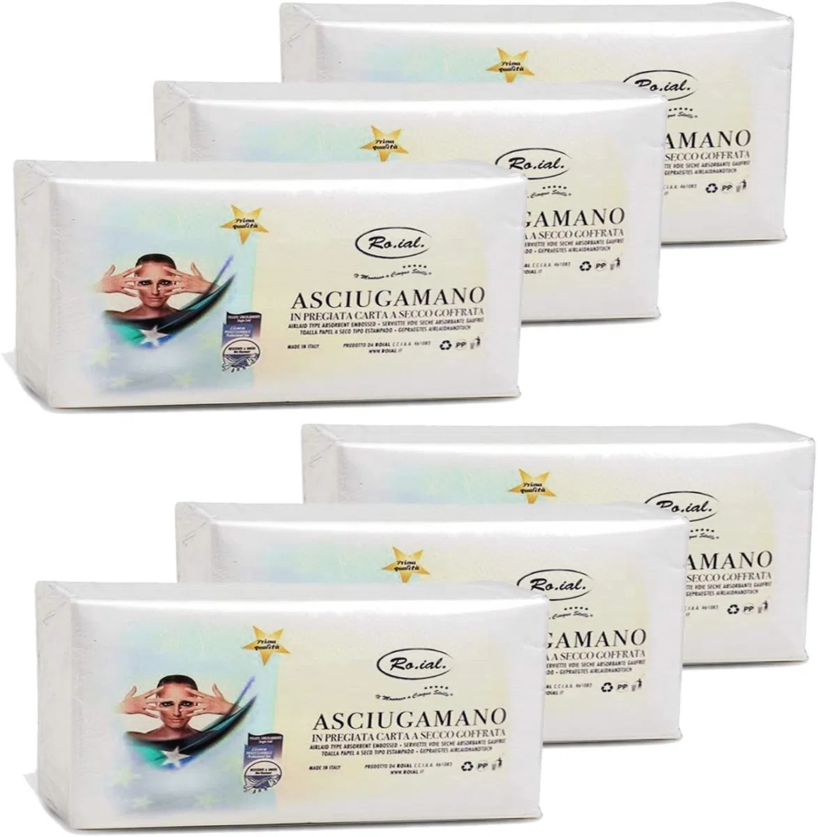 RO.IAL. ASCIUGAMANI DI CARTA RESISTENTI X18 CONFEZIONI DA 60PZ | USO PROFESSIONALE CARTONE INTERO