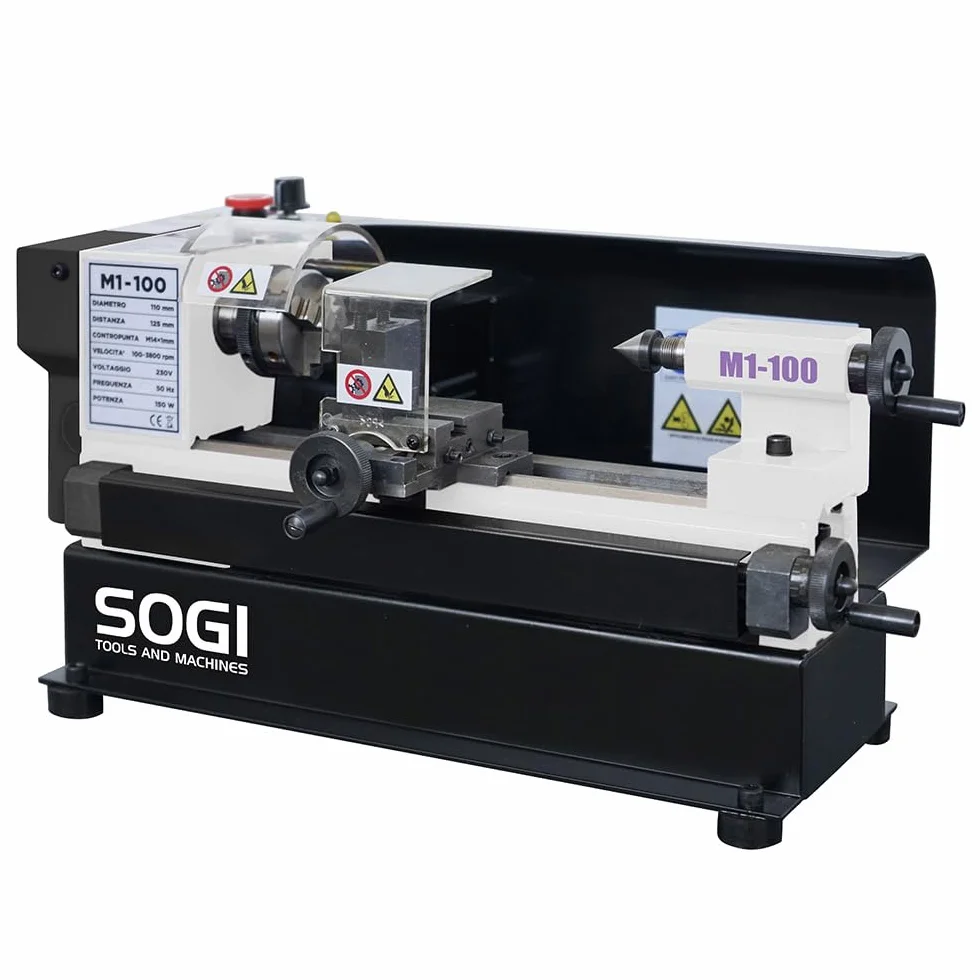 SOGI M1-100 Tornio da banco per metallo di precisione 110x175 mm