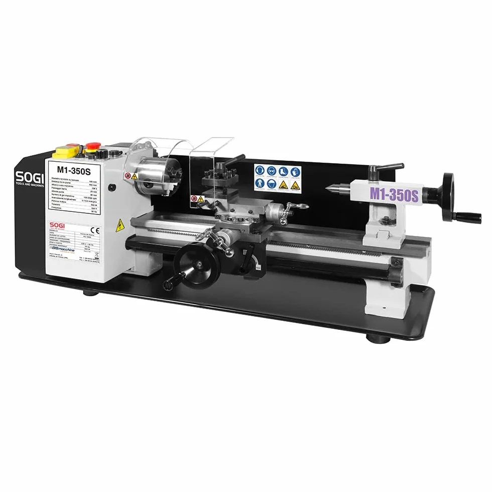 SOGI M1-350S Tornio per metalli da banco 180 x 400 motore Brushless avanzamento automatico