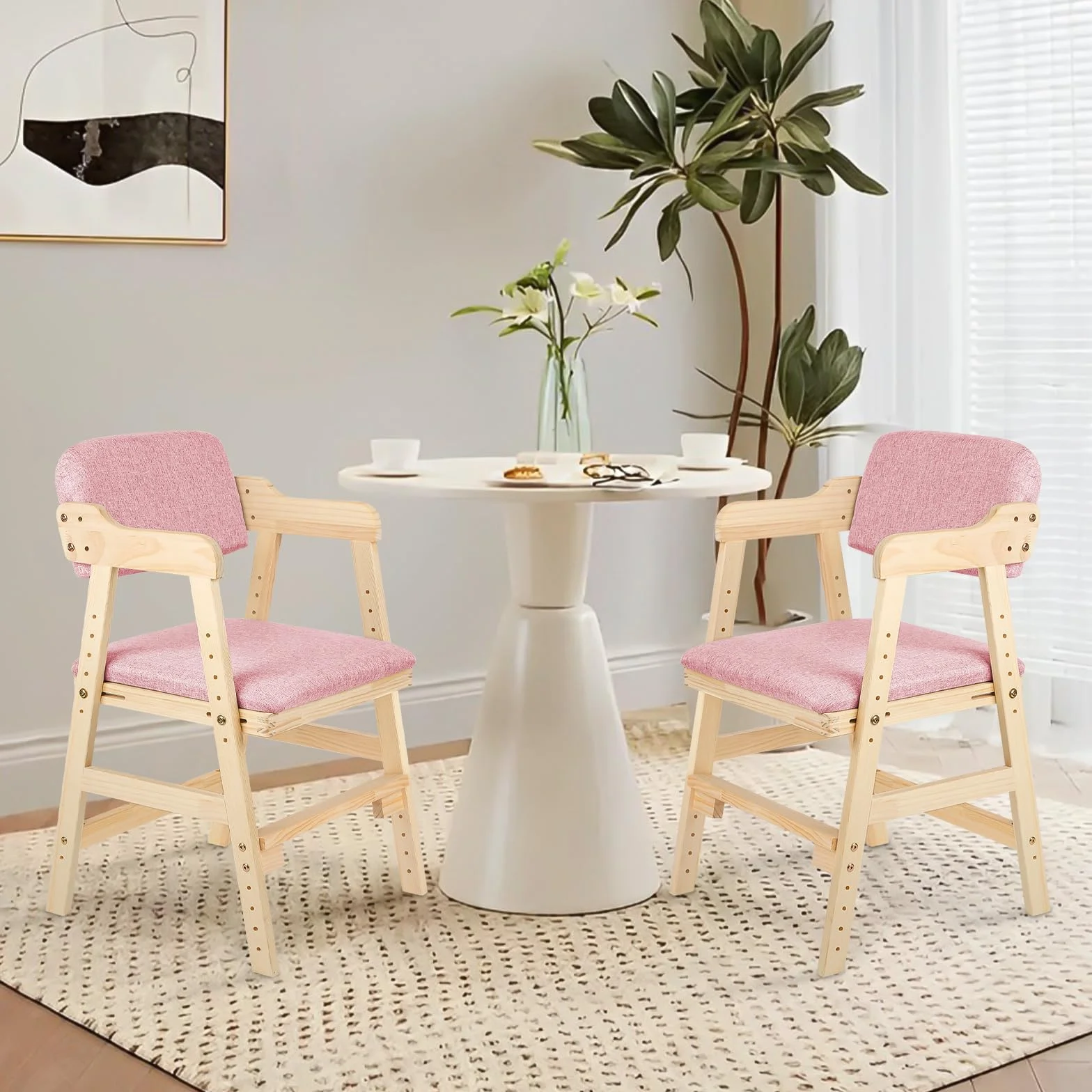 Sedia alta scalabile in legno naturale Sit Up 3 altezza regolabile, 6 mesi-10 anni fino a 90 kg, resistente seggiolino per bambini, in legno naturale, bambini e adulti