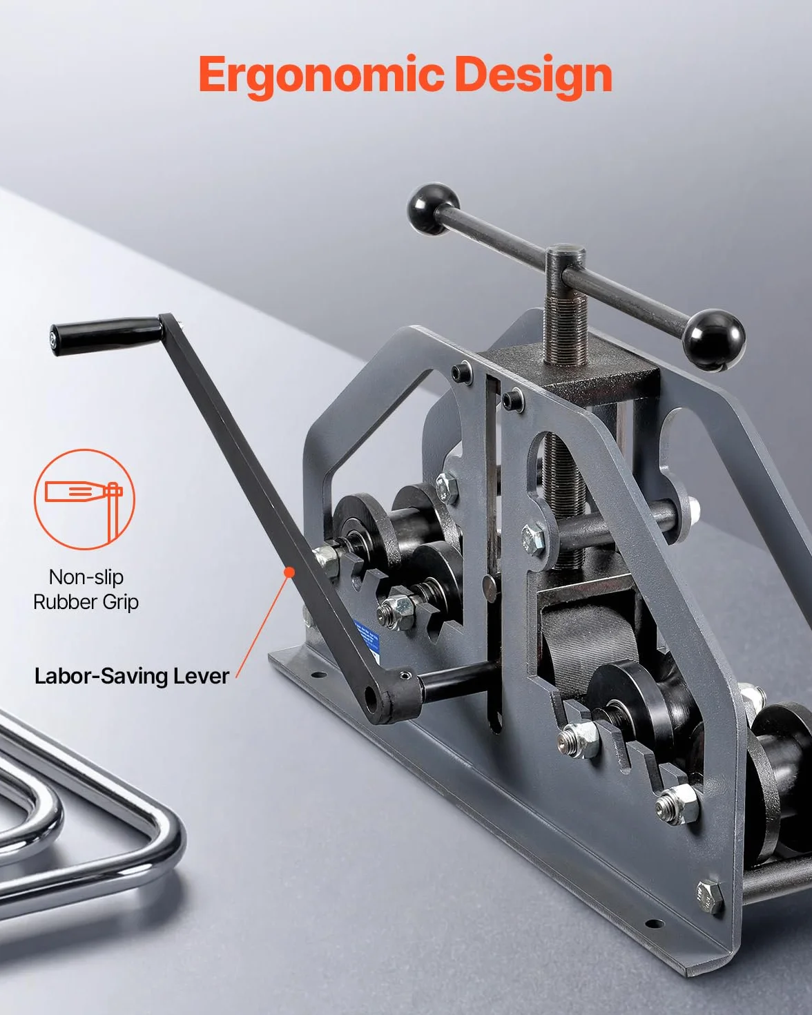 VEVOR Piegatubi a Rulli per Tubi 38,1 mm Manuale con 6 Matrici, Utensile per Piegare Tubi in Rame e Alluminio 360°