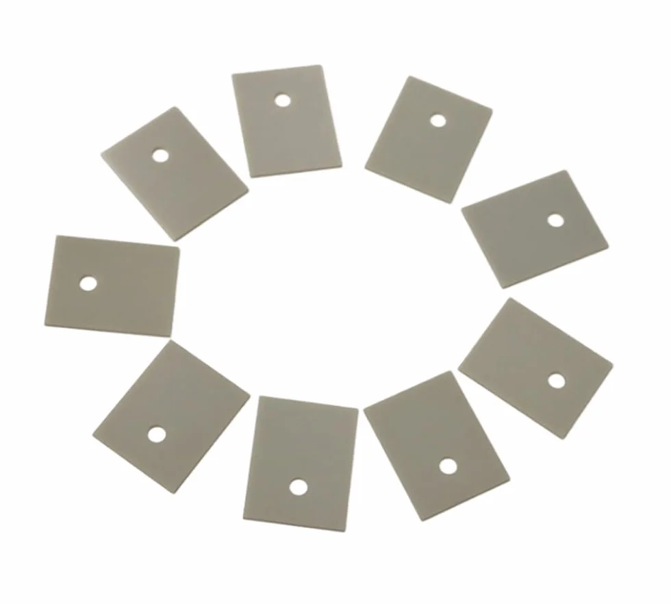 Foglio ceramico di nitruro di alluminio ALN - Conduttività termica ultra elevata 170 W for applicazioni di tubi MOS ad alta potenza(14 * 20 * 1.0mmWith Hole 100pcs)