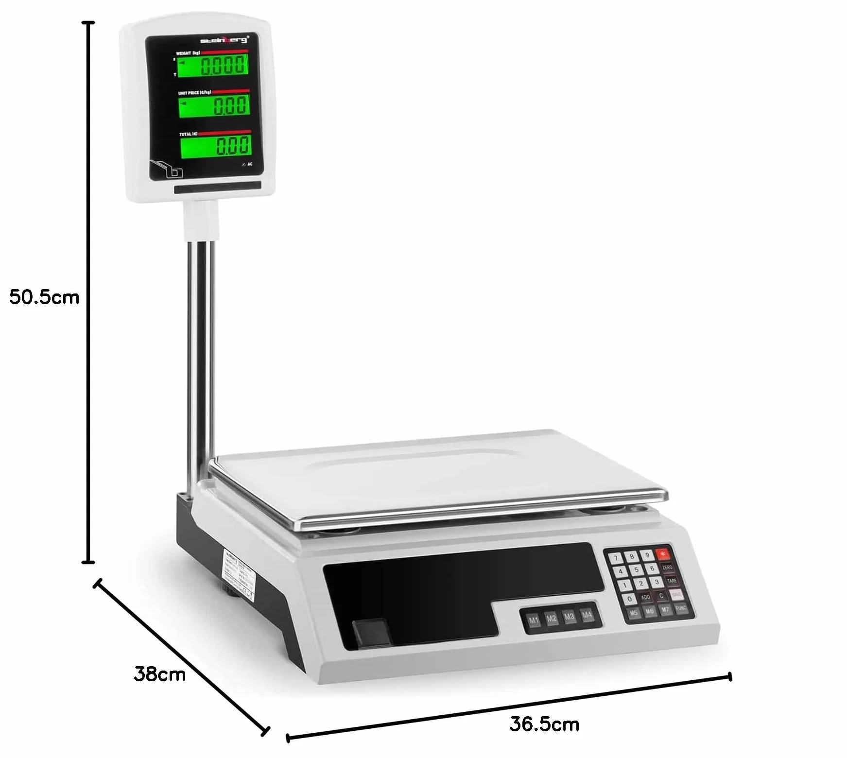 Steinberg Bilancia da Banco di Controllo Professionale SBS-PW-301CE 30 kg 1 g Schermo LCD 34 x 23 cm