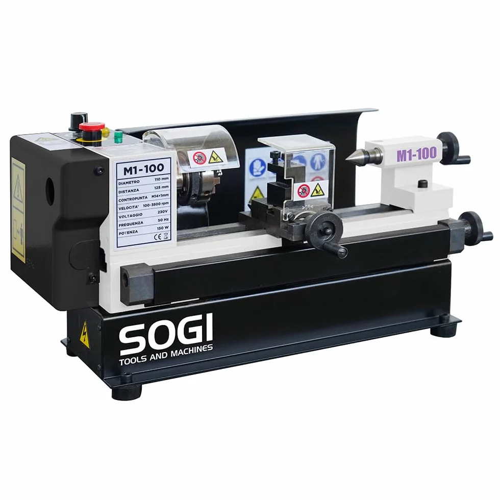SOGI M1-100 Tornio da banco per metallo di precisione 110x175 mm