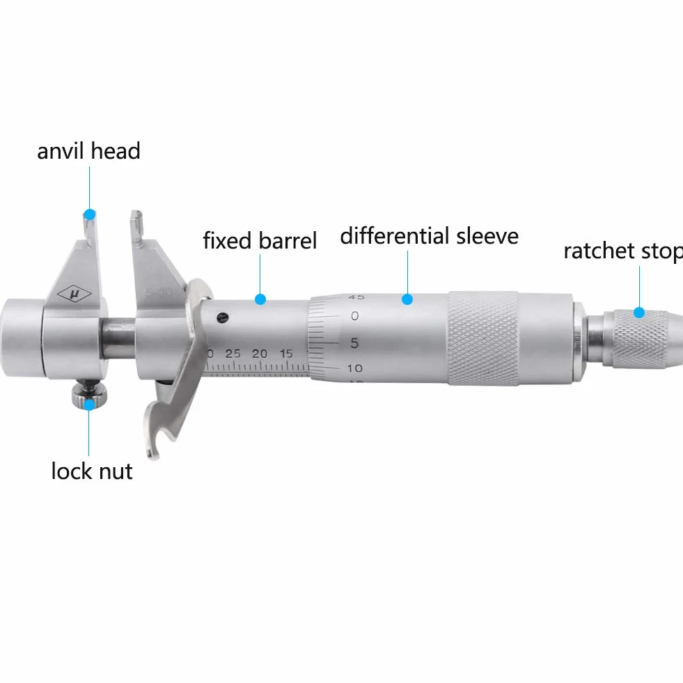 Micrometri Interni 5-30mm/0,01mm Precisione Acciaio Inossidabile per Tubo Interno