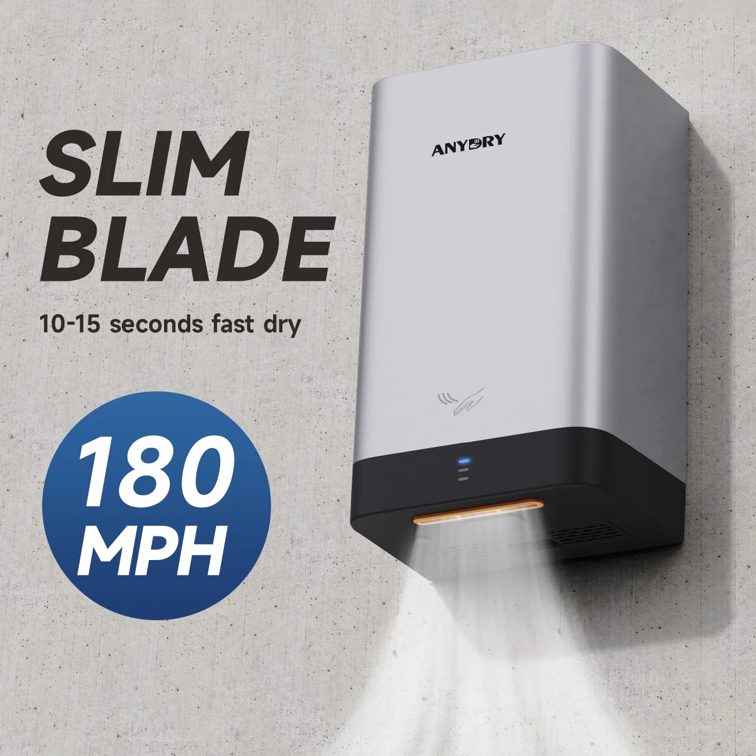 Anydry AD2822 Asciugamani ad Alta Velocità Elettrico Automatico Commerciale Domestico