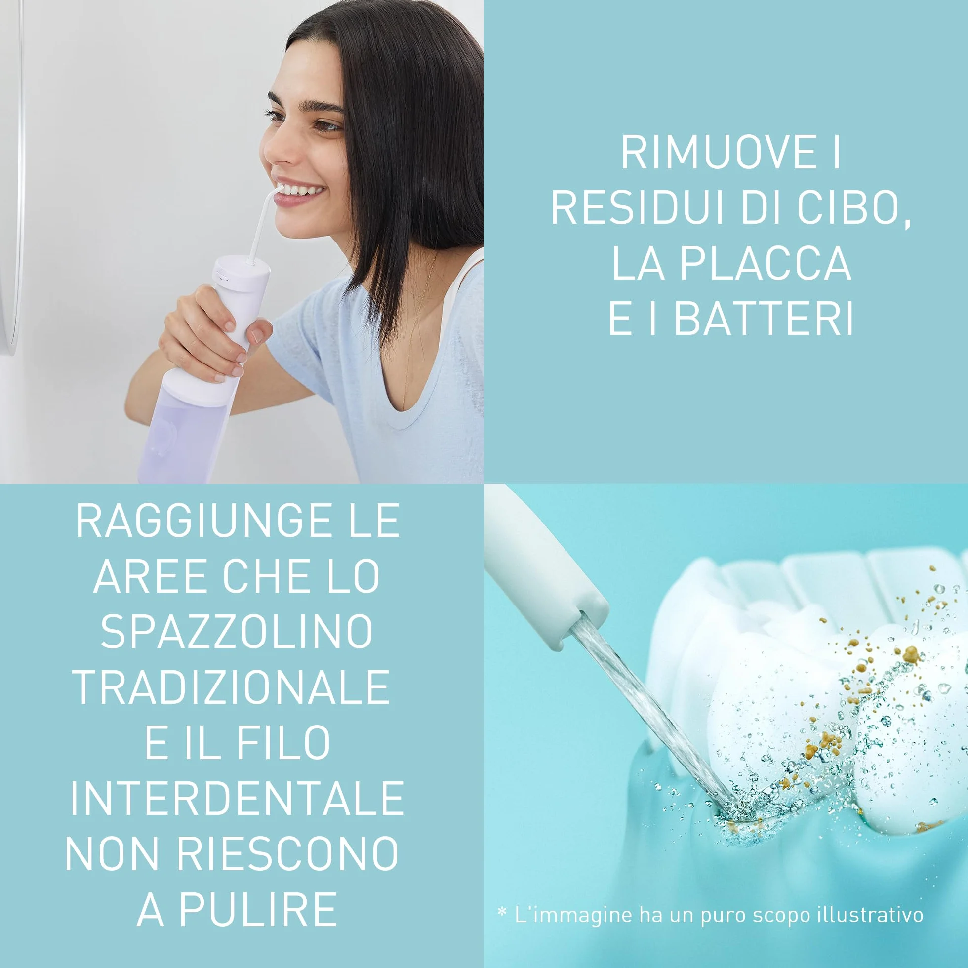 Panasonic Serie 300 Irrigatore Orale EW-DJ26-V303, Idropulsore dentale, 200ml, IPX7, 2 Ugelli Standard, 5 Impostazioni di Pressione, Accessorio da Viaggio, Viola