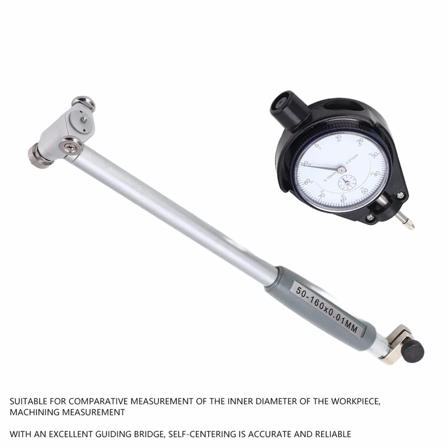 Calibro Cilindrico in Lega di Alluminio 50-160 mm Ad Alta Precisione per Uso Industriale Nero