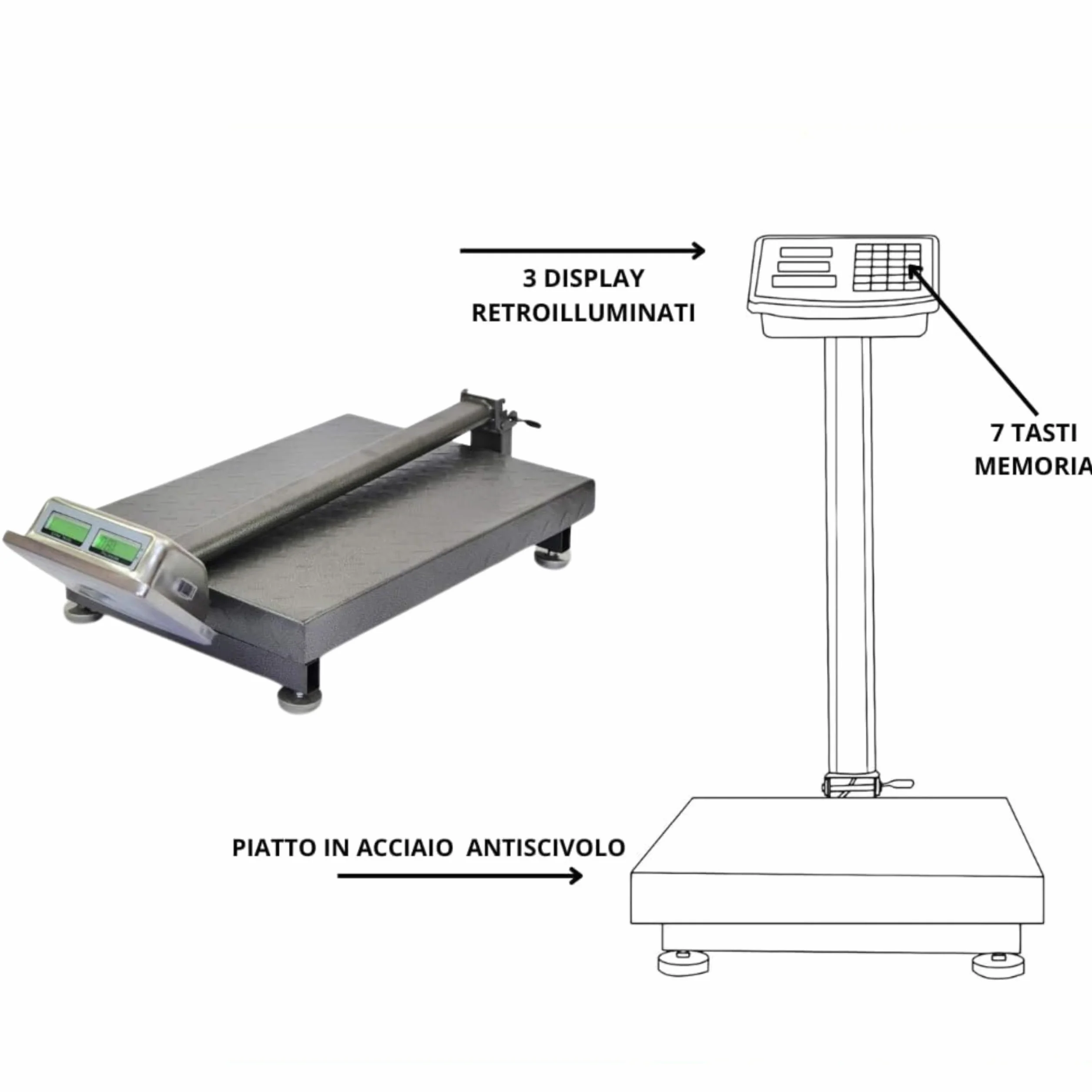 Yasta Bilancia Digitale Elettronica 300 Kg Display Bilancia Industriale Pesa Pacchi Bascula