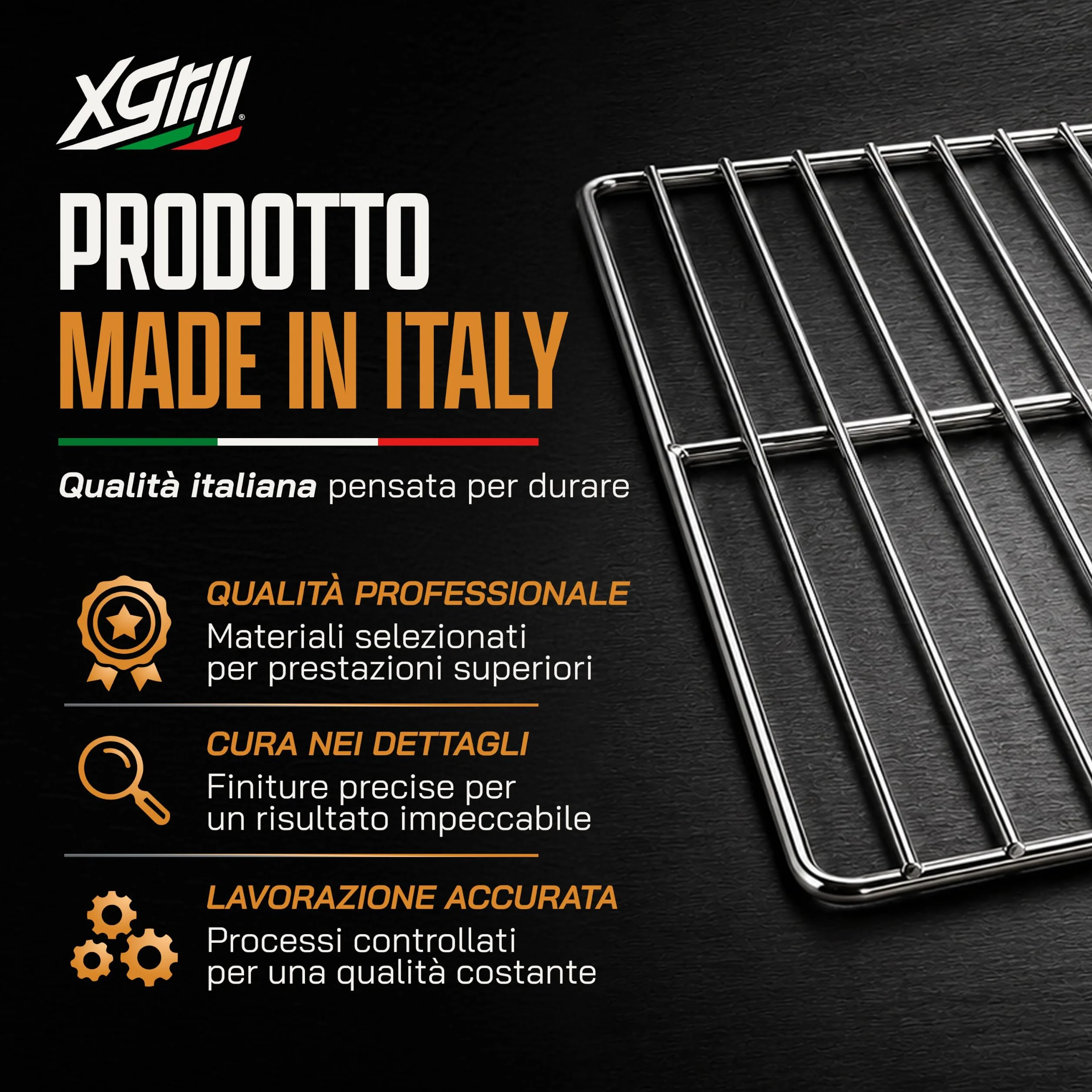 Griglia Professionale Compatta 32,5x35,4 cm in Acciaio Inox per Forno, Frigorifero e Abbattitore | Formato GN 2/3 | Made in Italy