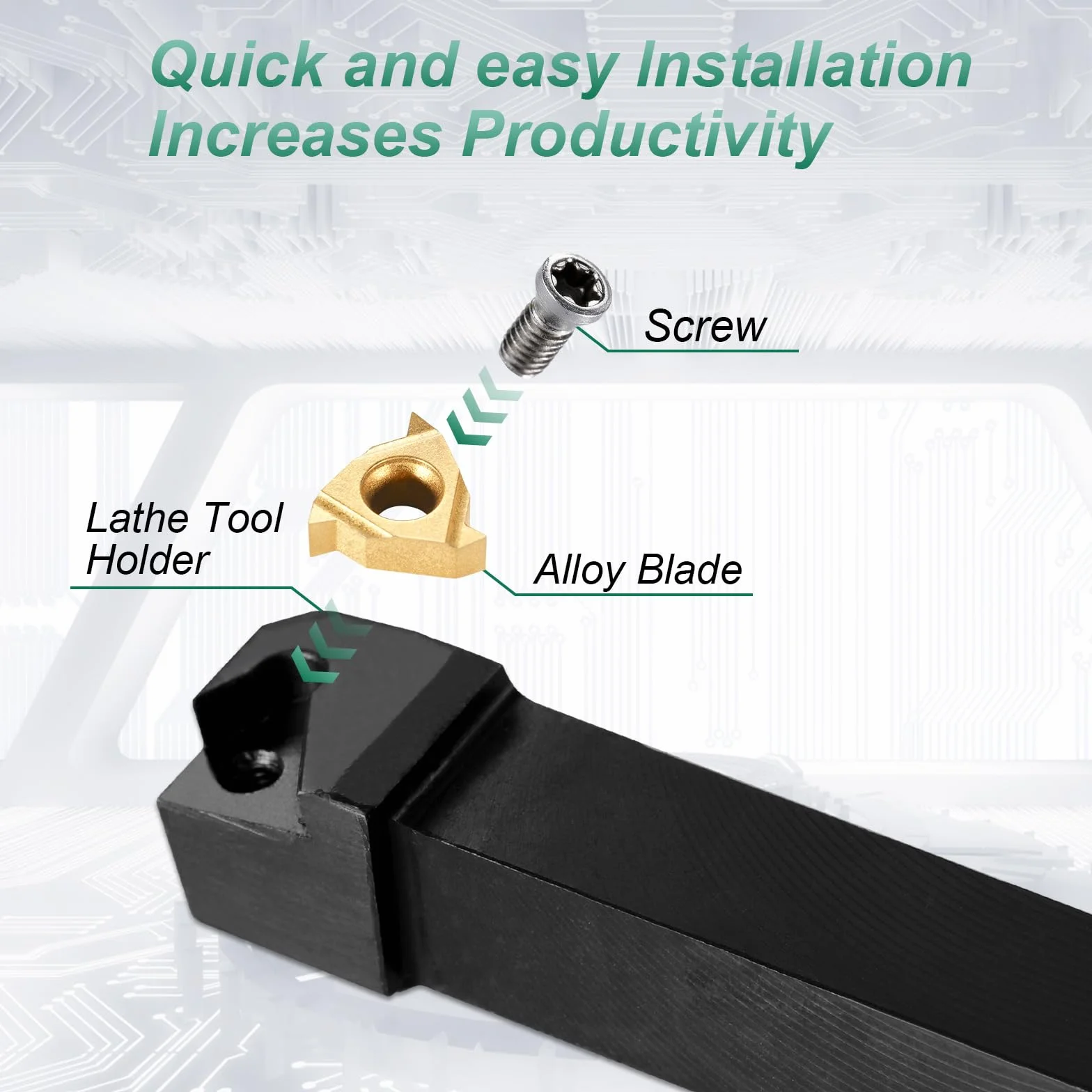 21 Pezzi Utensili Tornio per Metallo Tornio Turning Tool Multifunzione Duro Inserti Titolari Bar Alesatore con Chiavi per Supporto dell'Utensile con Inserti in Carburo (12 MM)