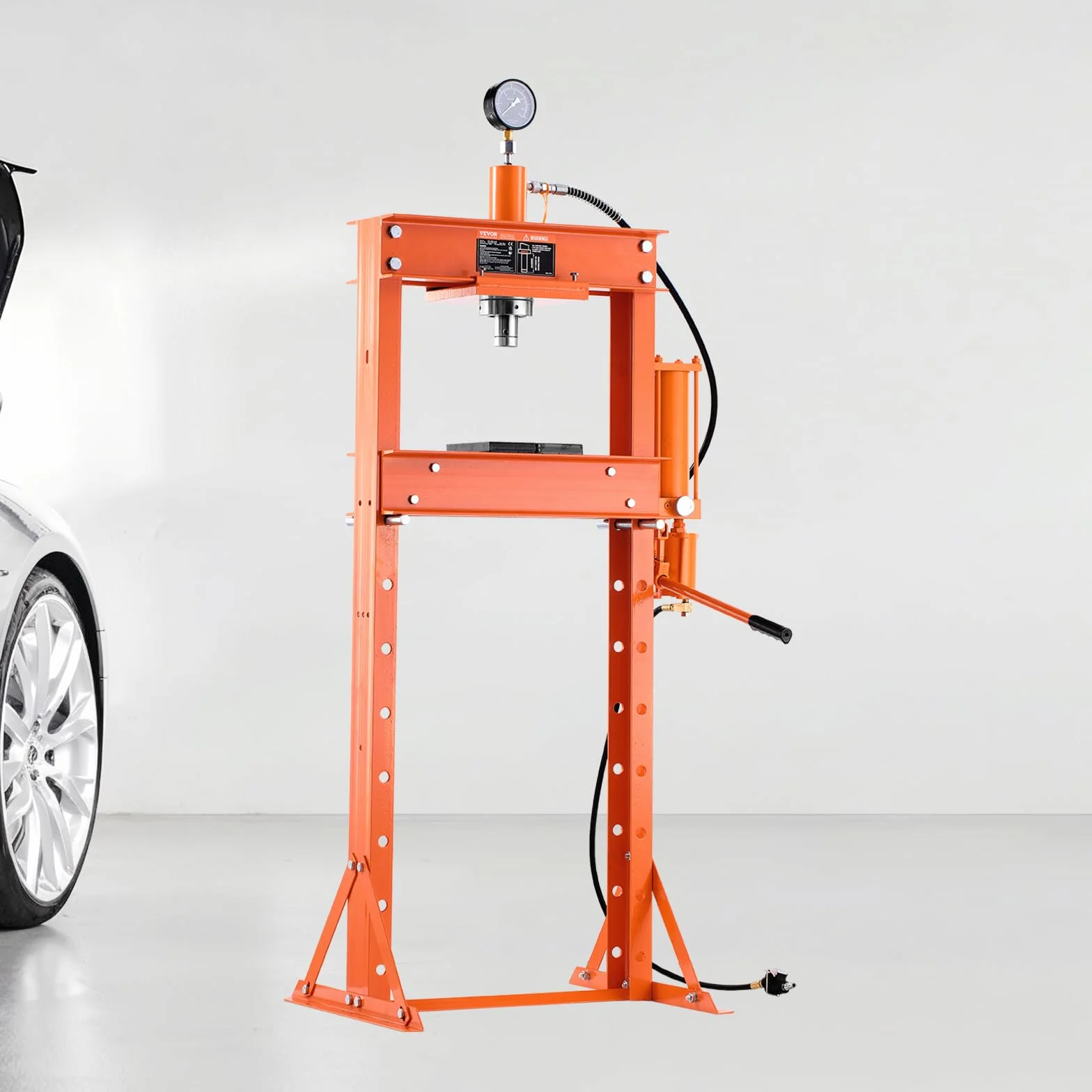 VEVOR Pressa Idraulica Manuale da Officina 20 T con Telaio a H, Pressione 0,8-1,2 MPa