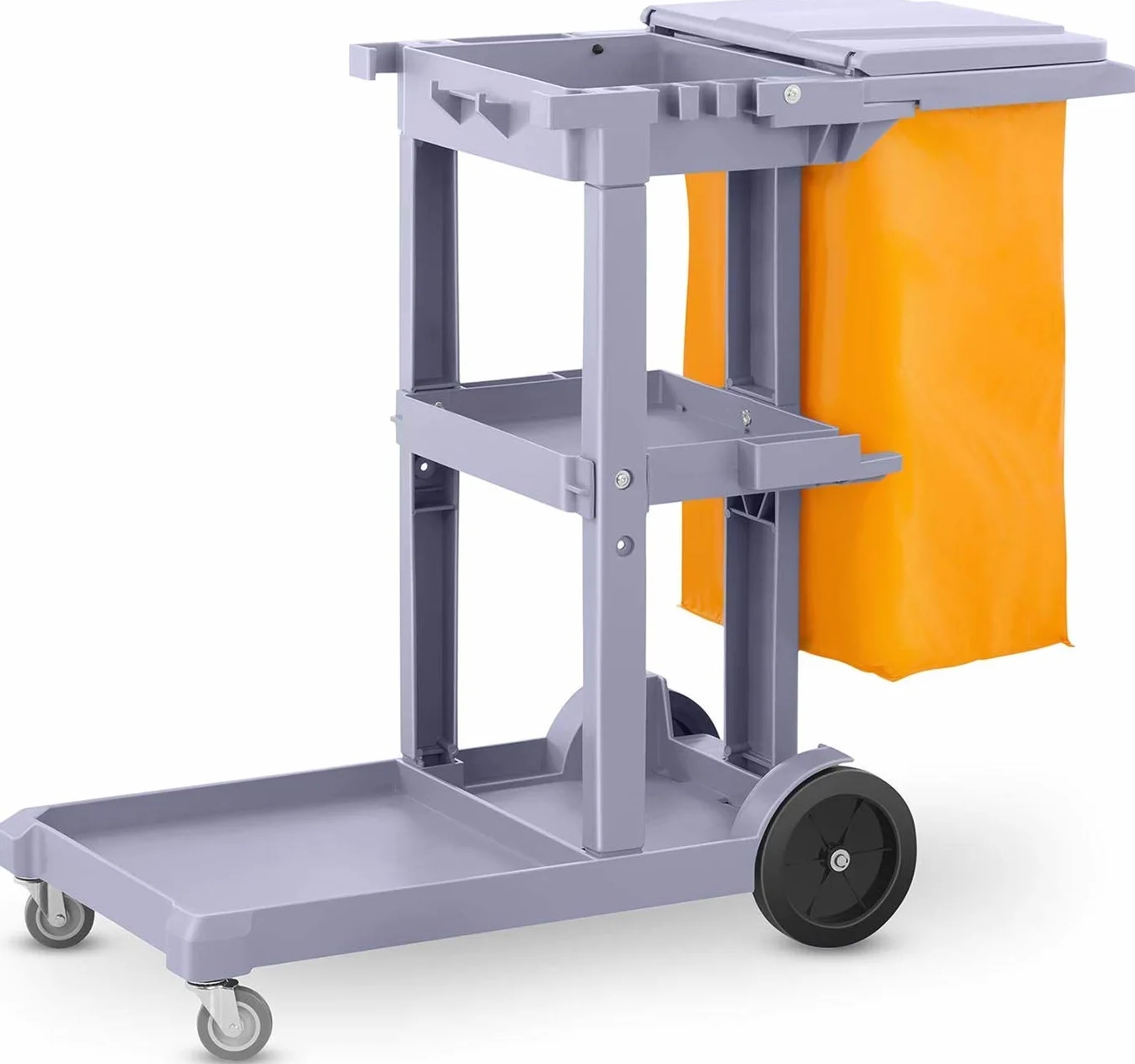 Carrello di pulizia professionale plastica 3 vassoi 100 lt 120 x 52 x 96 cm