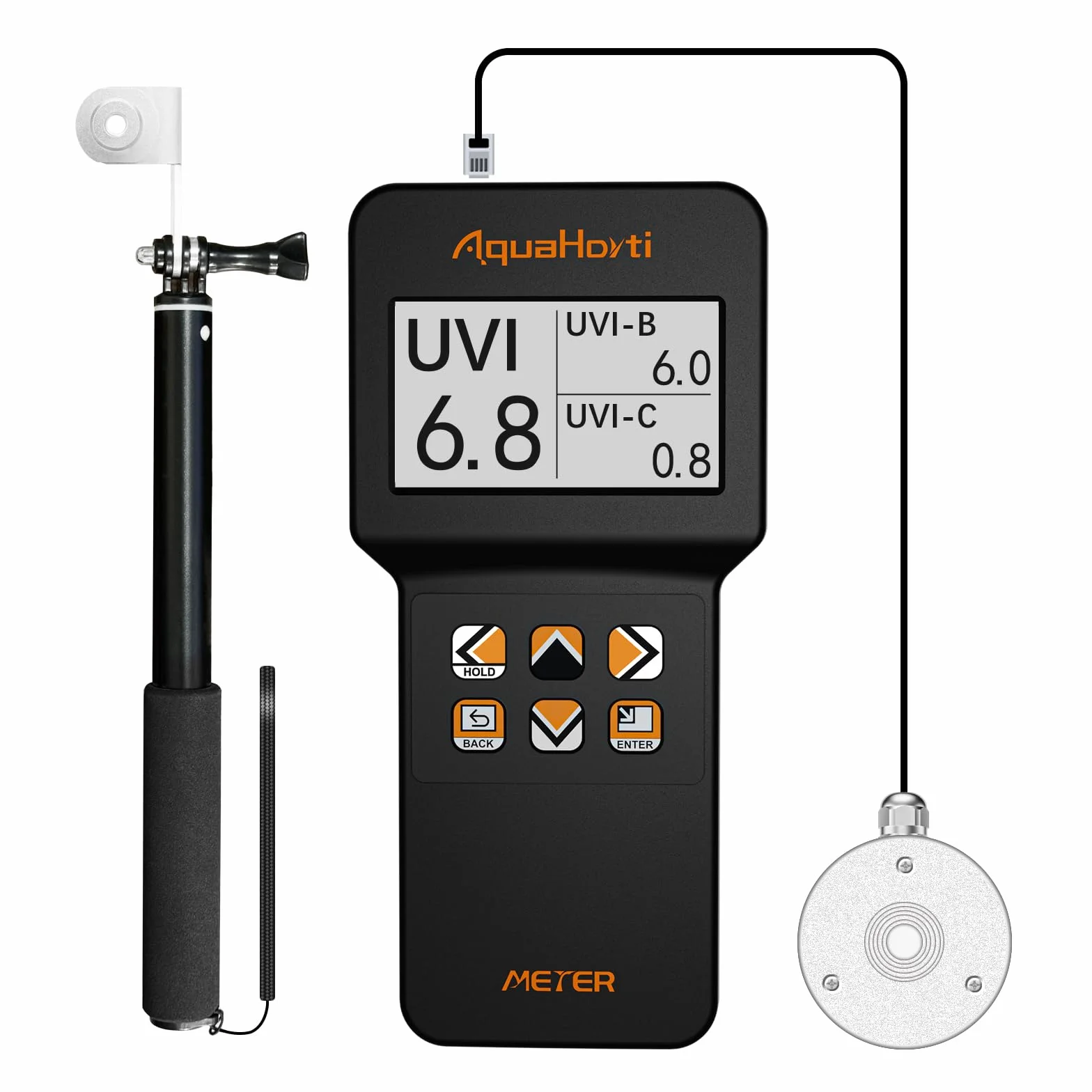 Misuratore di luce UV AH-UVCBA, indice UVB UVC UVA, intensità irradianza w/m²